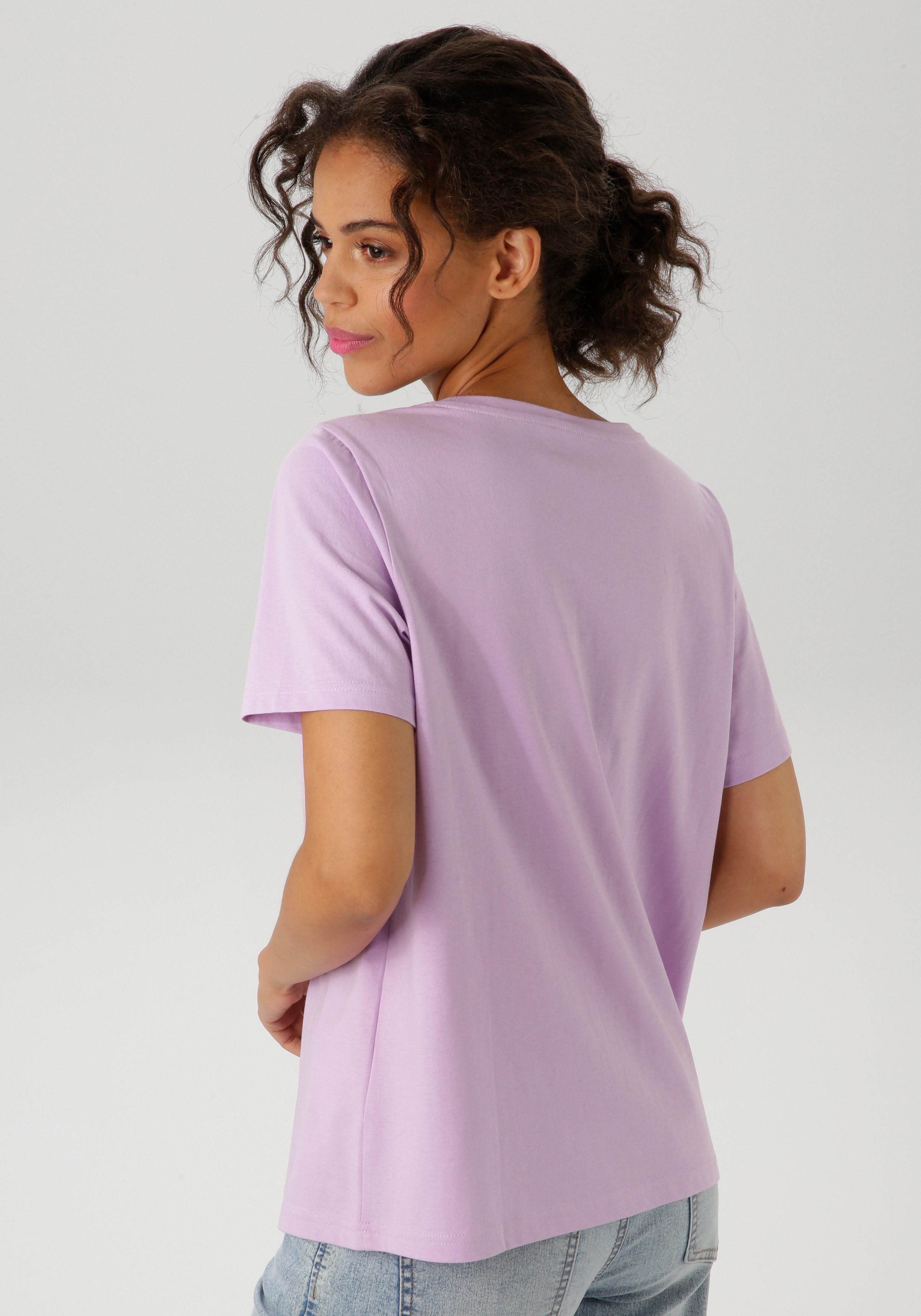 Aniston CASUAL T-shirt met kleurharmonieuze frontprint van foliedruk