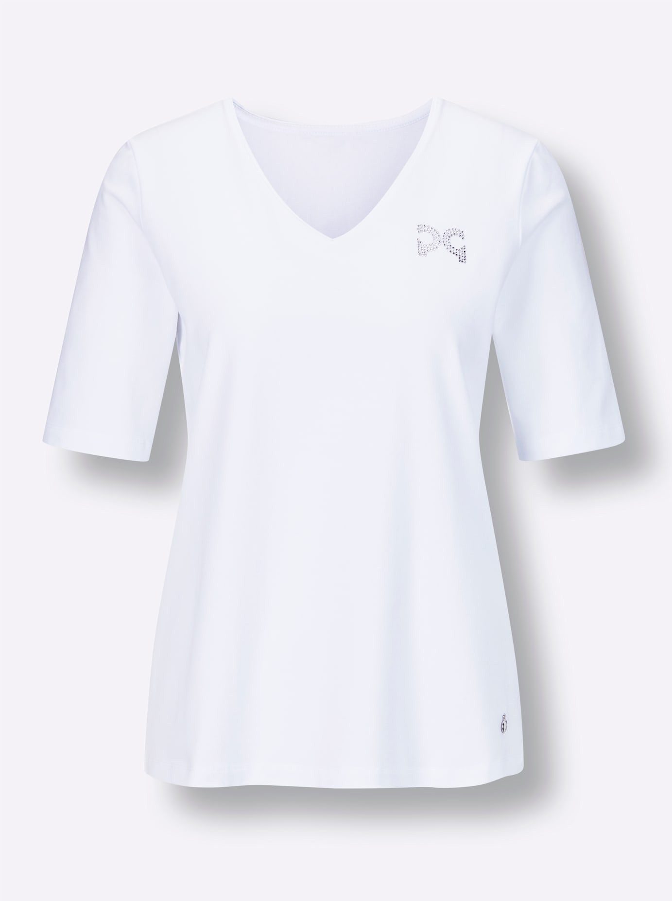 CREATION L PREMIUM Shirt met V-hals Pima-katoenen shirt (1-delig)