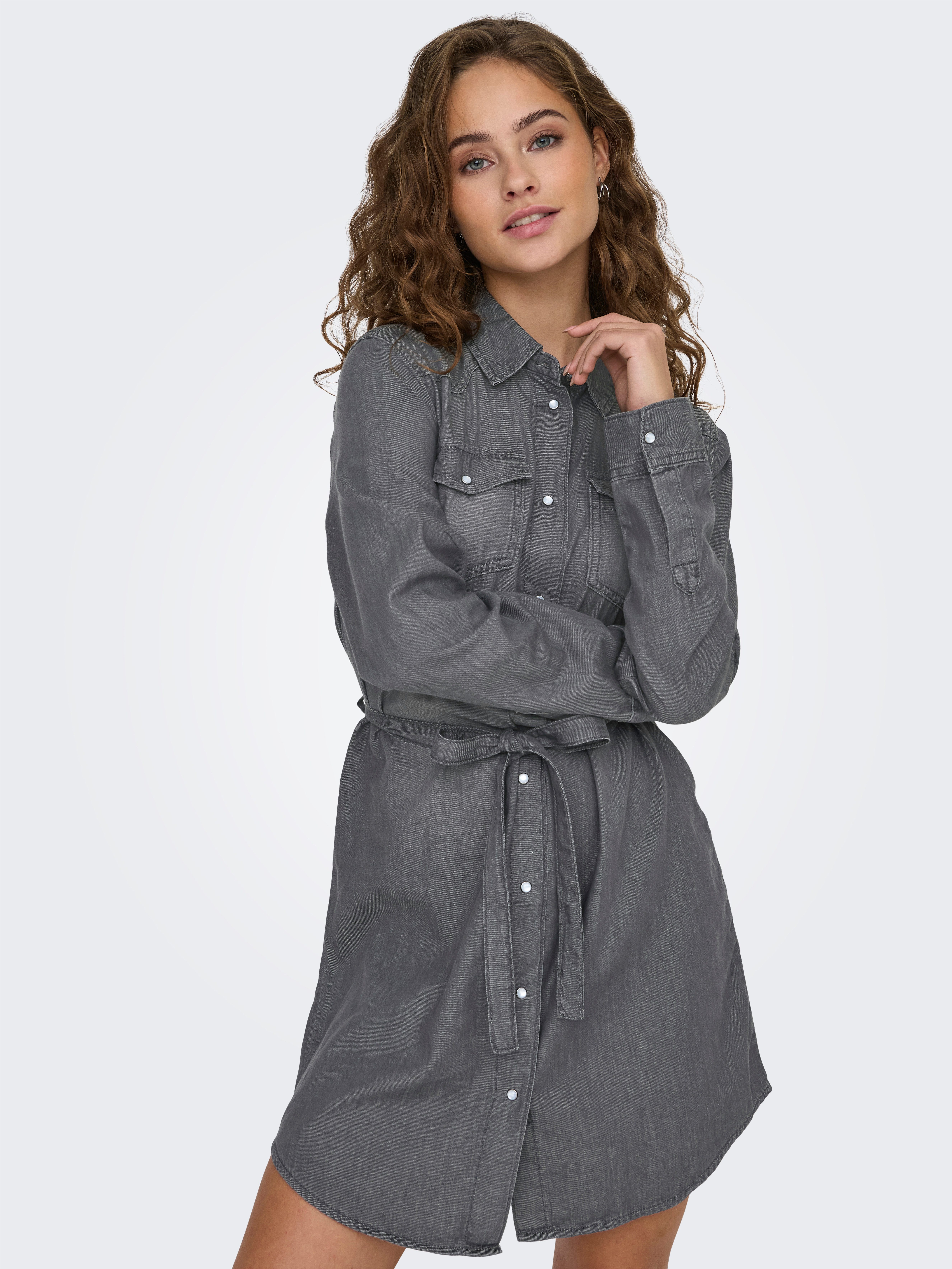 Only Midi-jurk ONLALEXA BELT DNM DRESS AKM