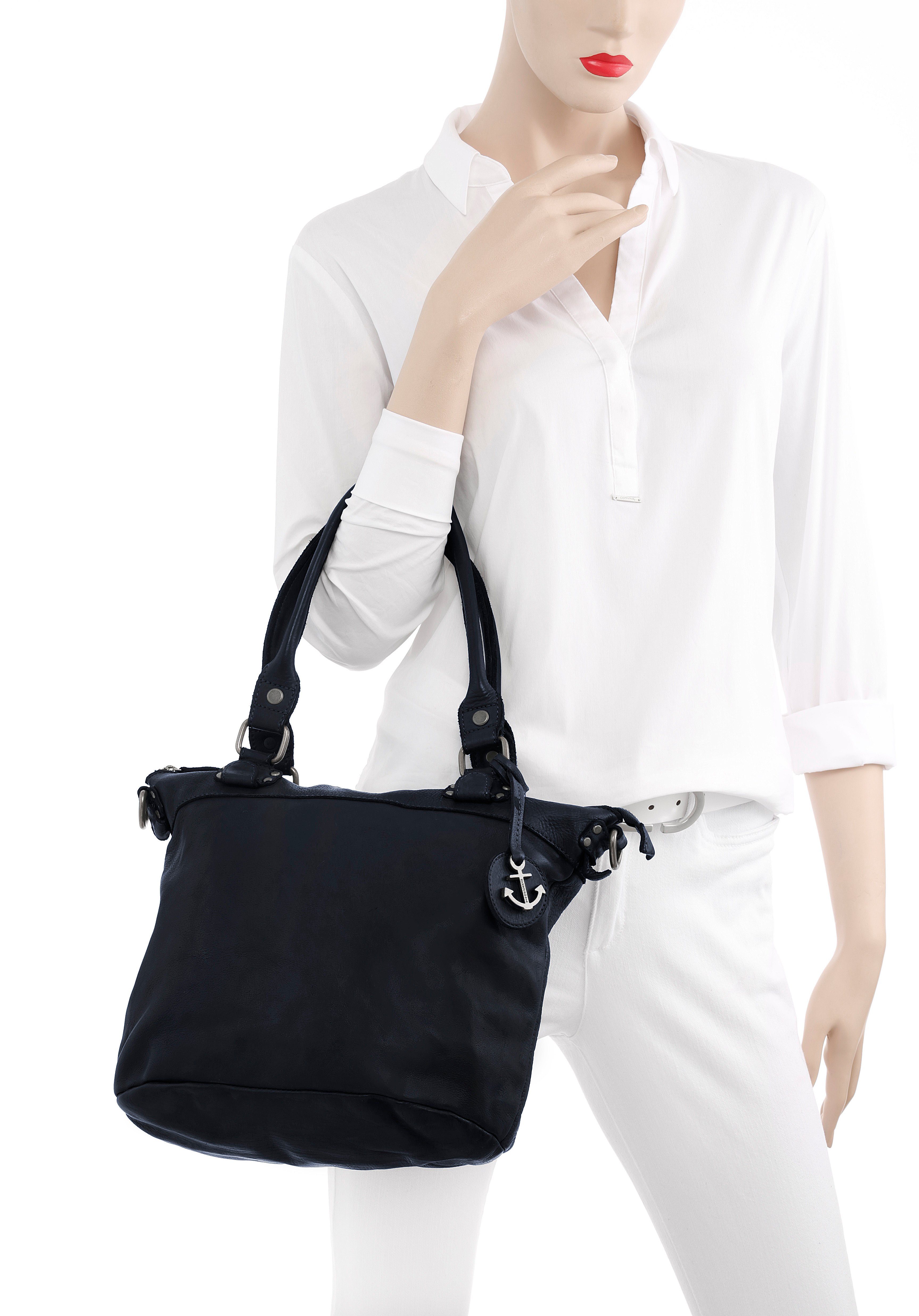 HARBOUR 2nd Shopper Bianca van leer met kenmerkende merk-anker-label en sierhanger