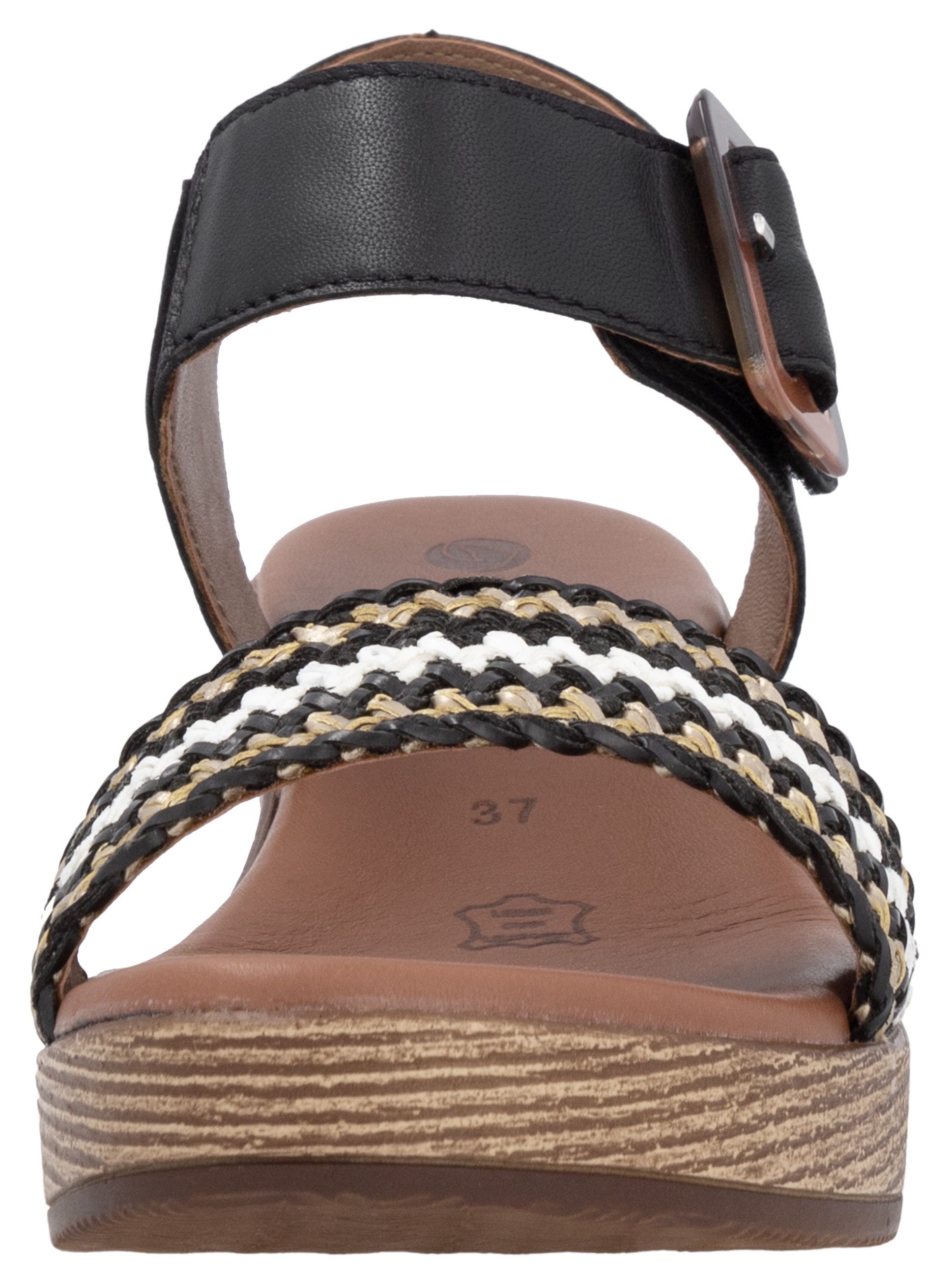 Remonte Sandaaltjes , blockhak, plateau, sandaal, zomerschoen met bandage in jute-look