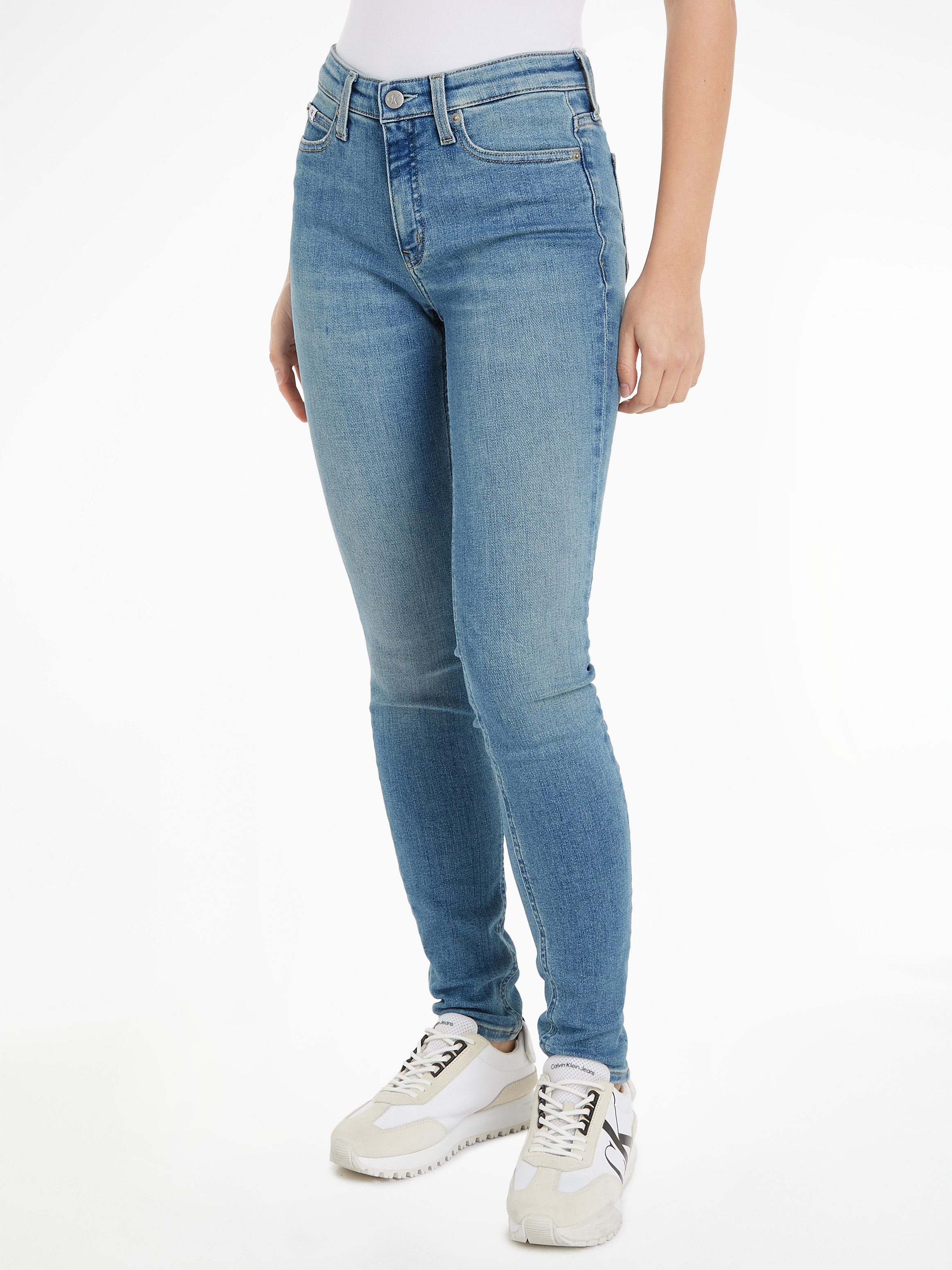 Calvin Klein Skinny fit jeans Mid rise skinny in 5-pocketsstijl dames skinny jeans maat 31 blauw