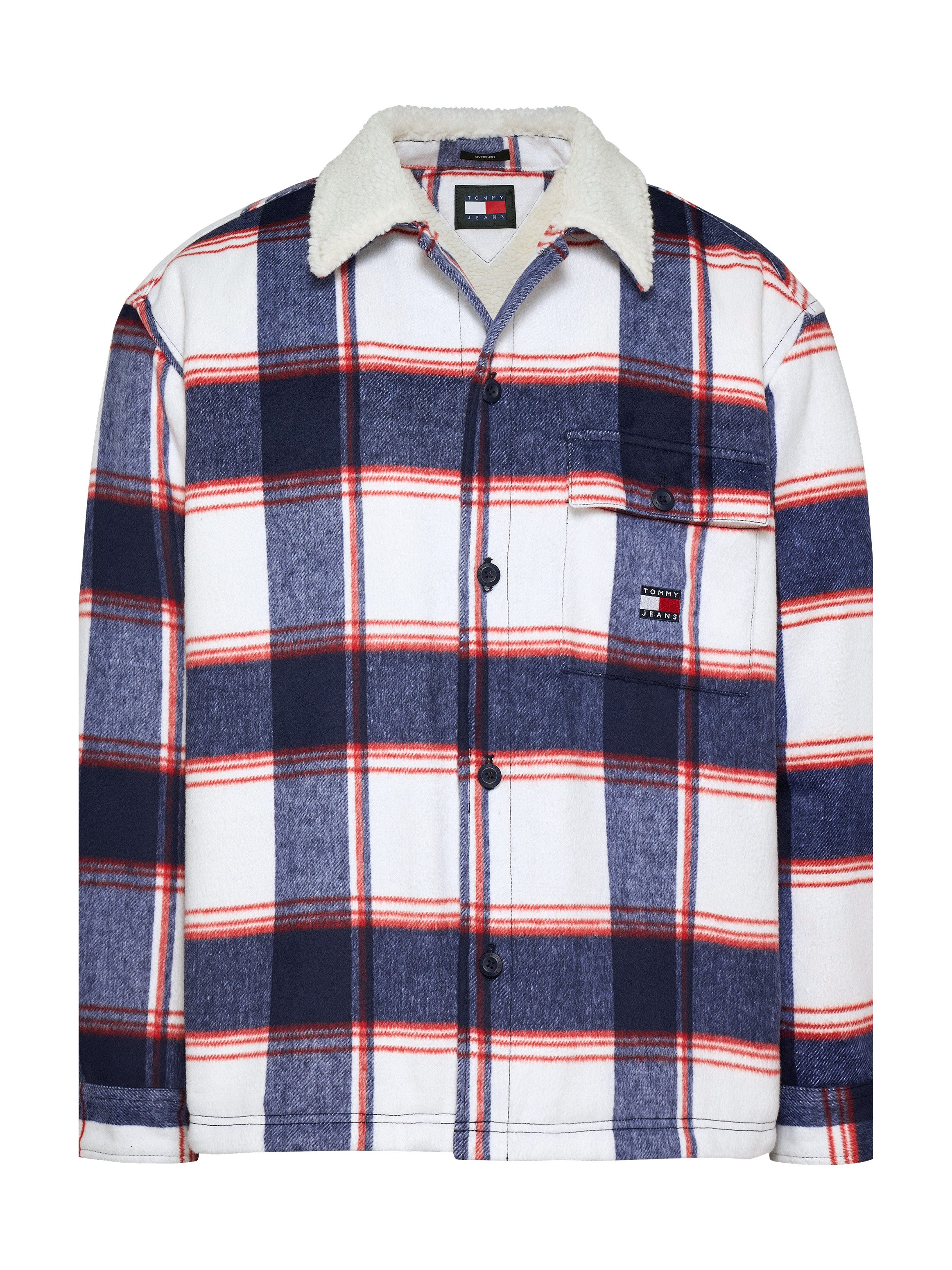 TOMMY JEANS Overhemdjasje TJM CHECK SHERPA OVERSHIRT EXT
