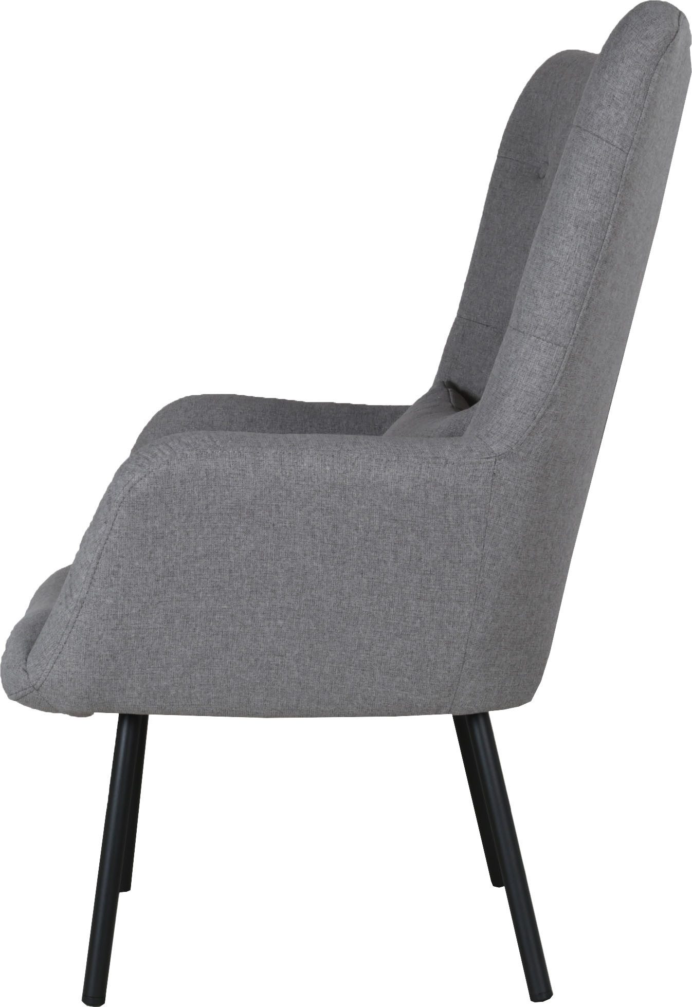 Home affaire Oorfauteuil ALVIER, relaxstoel, fauteuil met poef, hoge rugstoel