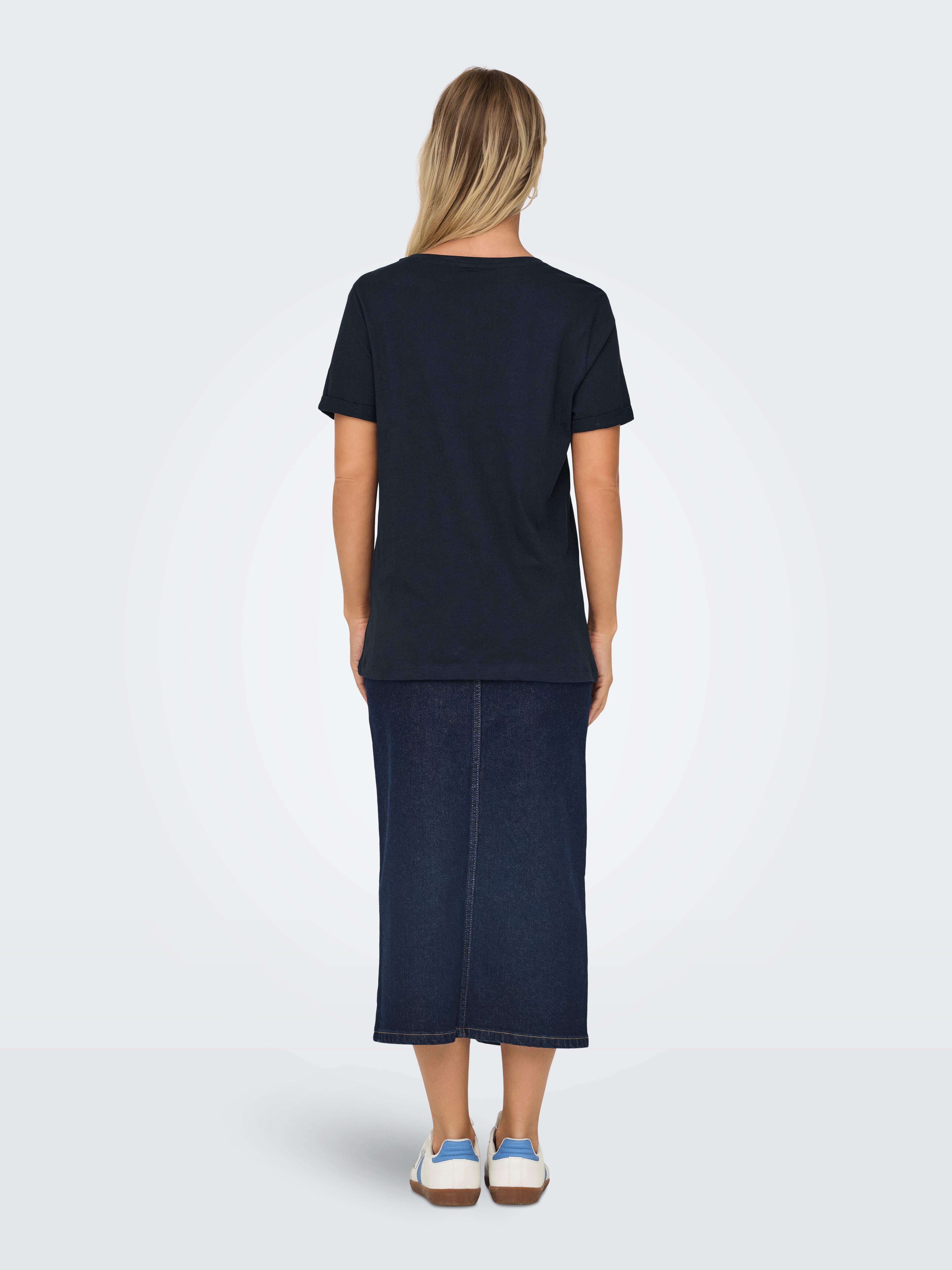 Only Shirt met korte mouwen ONLKITA S/S LOGO TOP NOOS