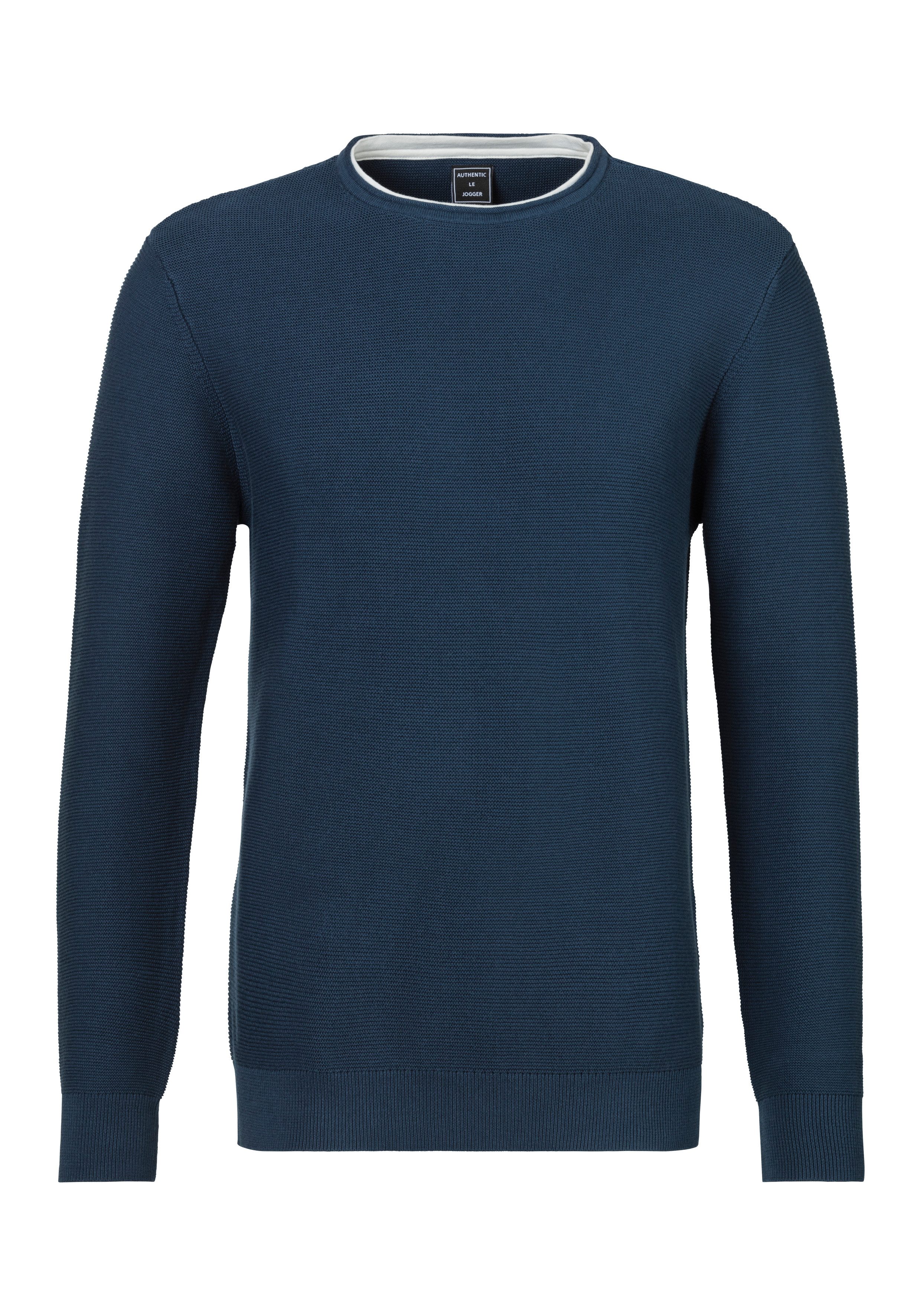 AUTHENTIC LE JOGGER Gebreide trui met double-layer look, pullover van 100% katoen