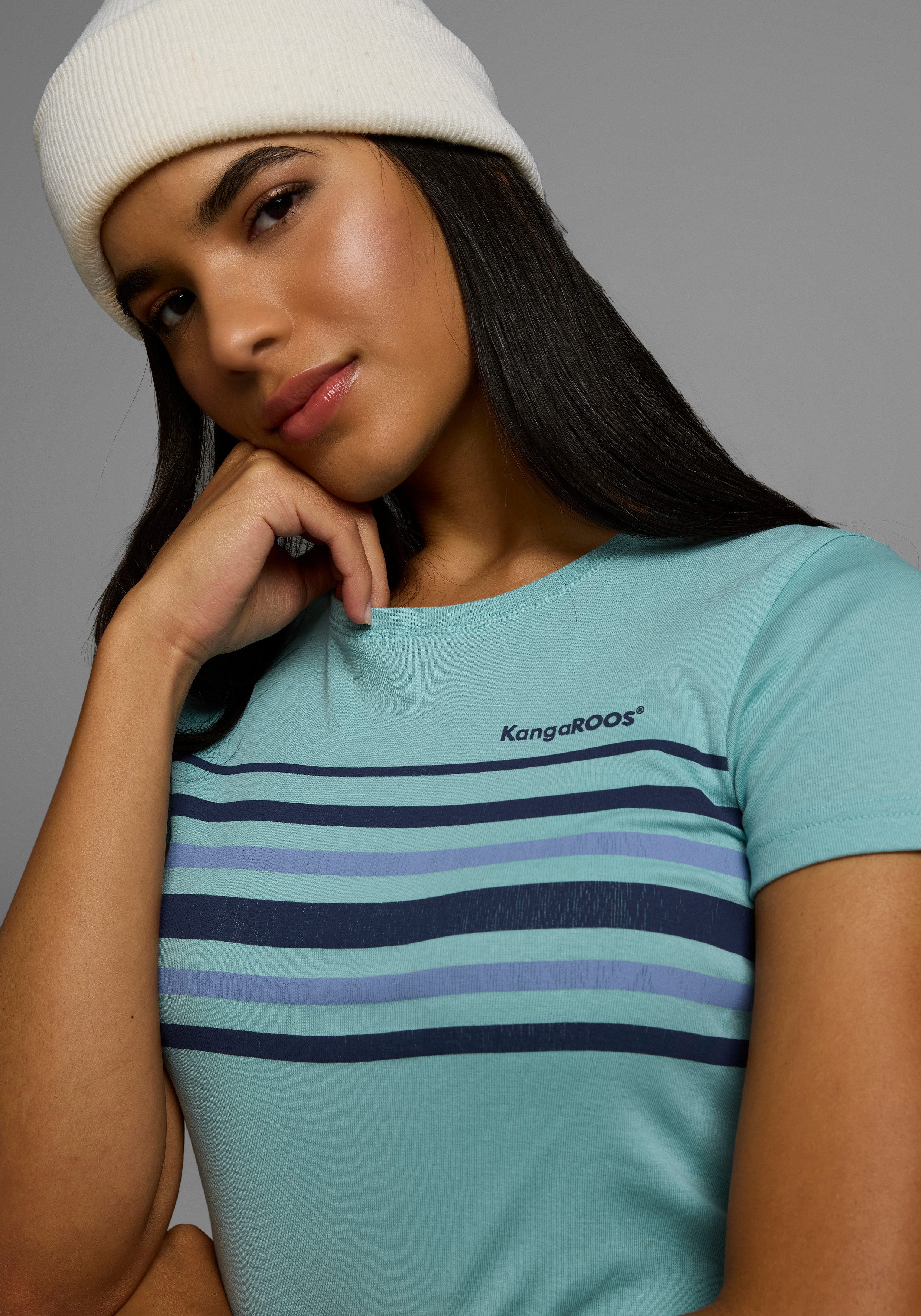 KangaROOS Jerseyjurk met ronde hals en halve mouw