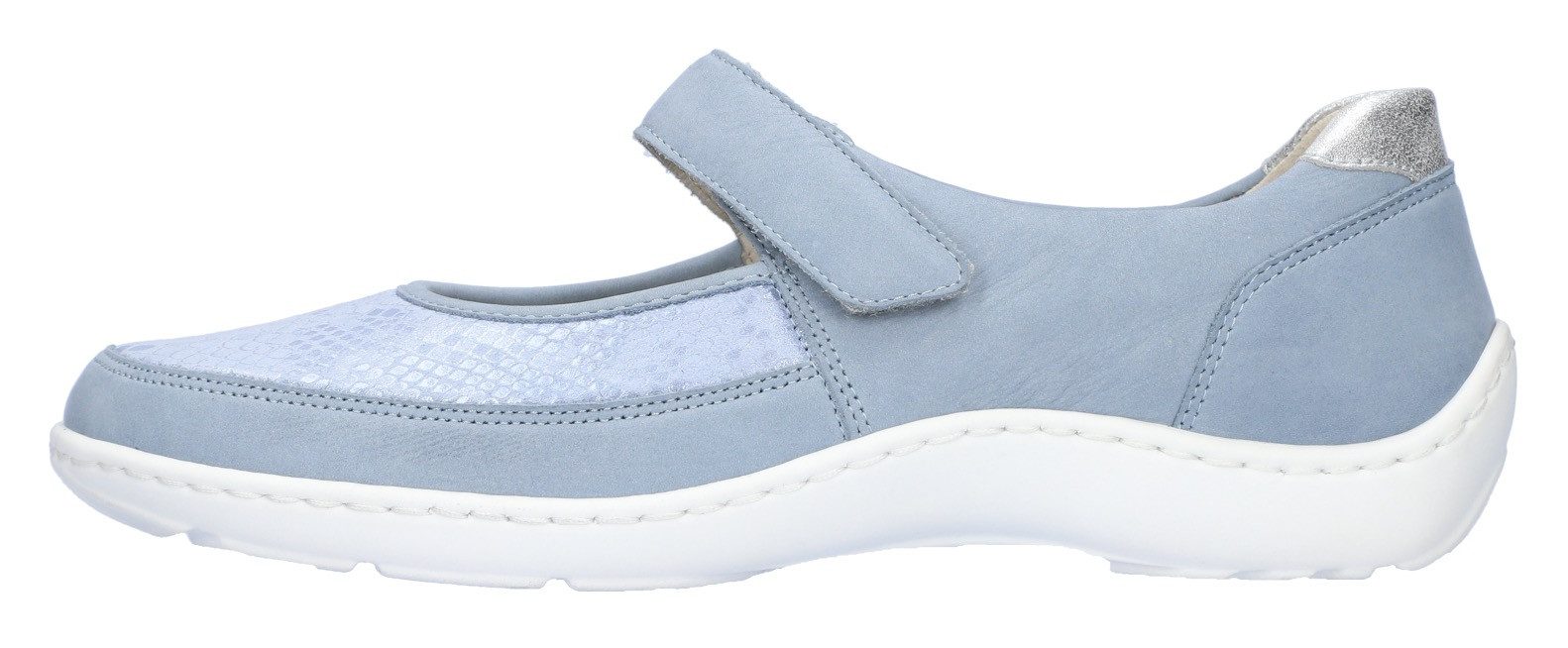 Waldläufer Ballerina's met riempje Henni , lage schoen, comfortabele schoen, klittenbandschoen in breedte h (= zeer breed)