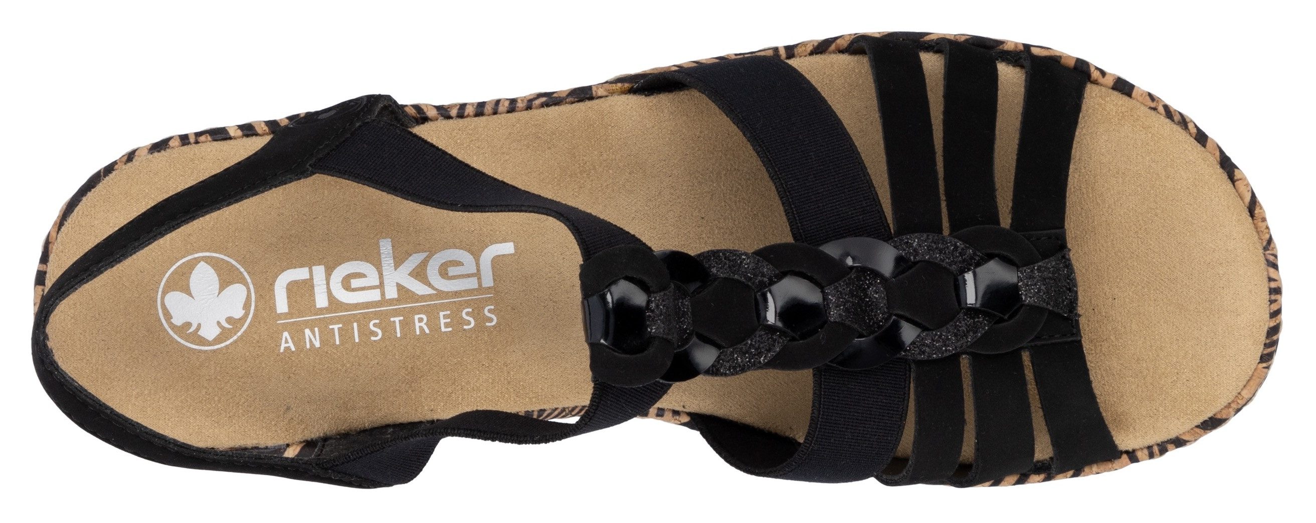 Rieker Plateausandaaltjes Zomerschoen, vakantieschoen, sandalette met decoratief sieraandeel