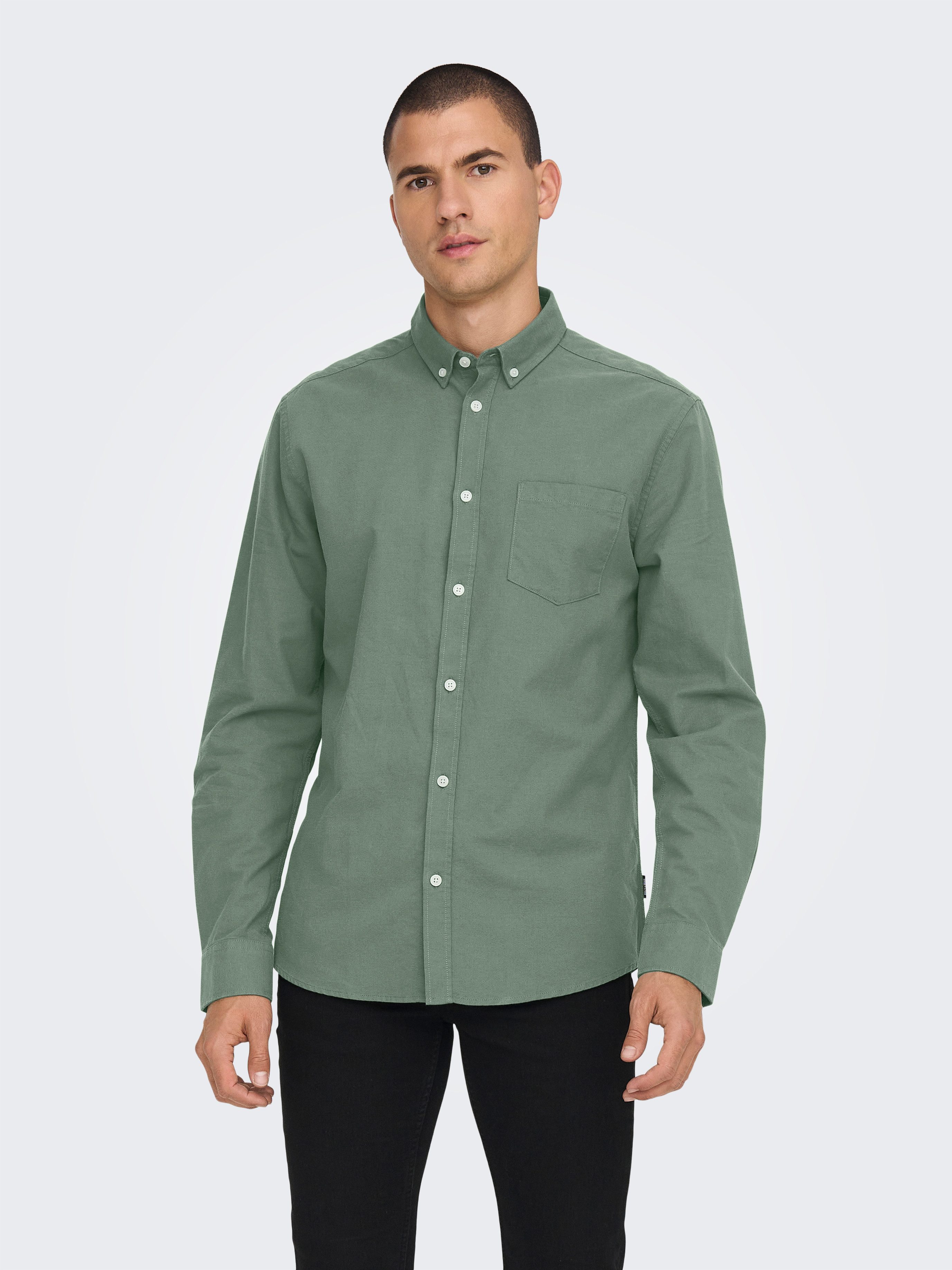 ONLY & SONS Overhemd met lange mouwen ONSALVARO SLIM LS OXFORD SHIRT NOOS