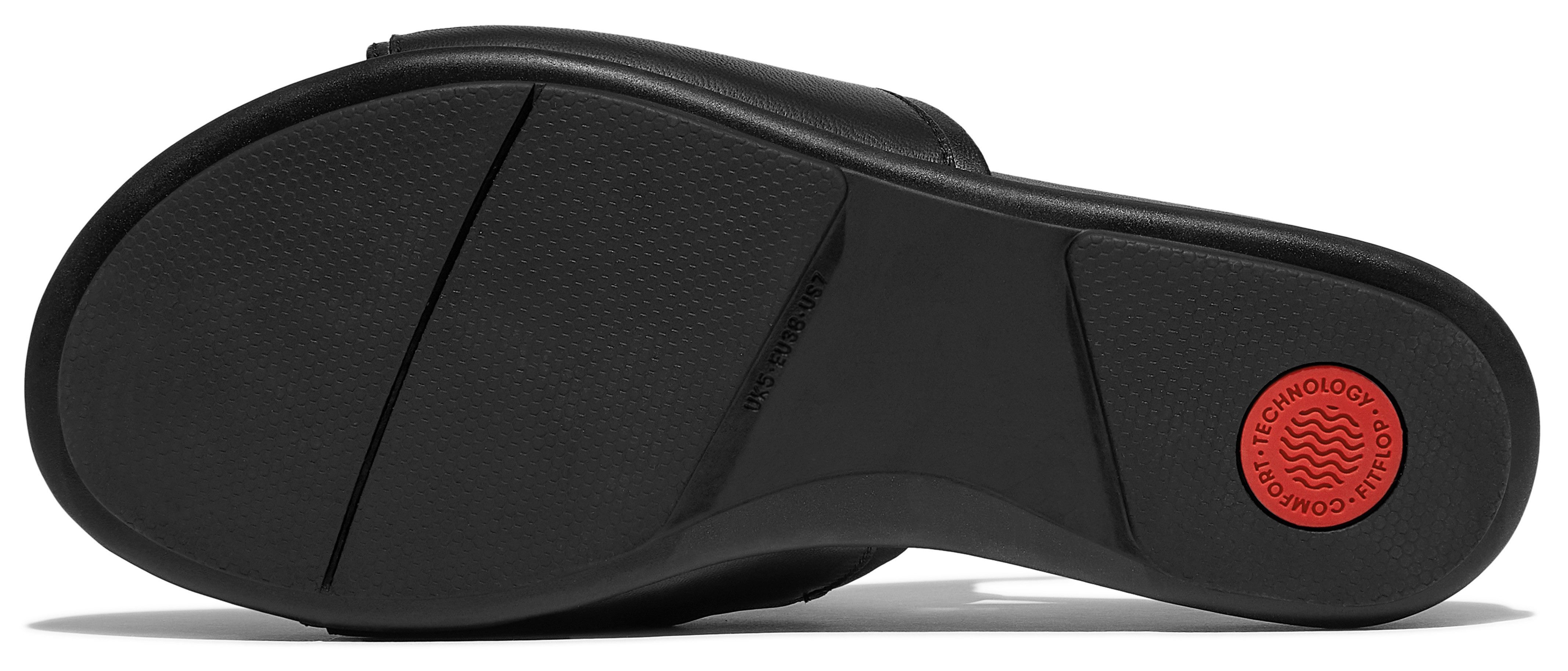 Fitflop Slippers GRACIE SOFT-TWIST LEATHER SLIDES , pool slides, sandaal met dynamicush-technologie