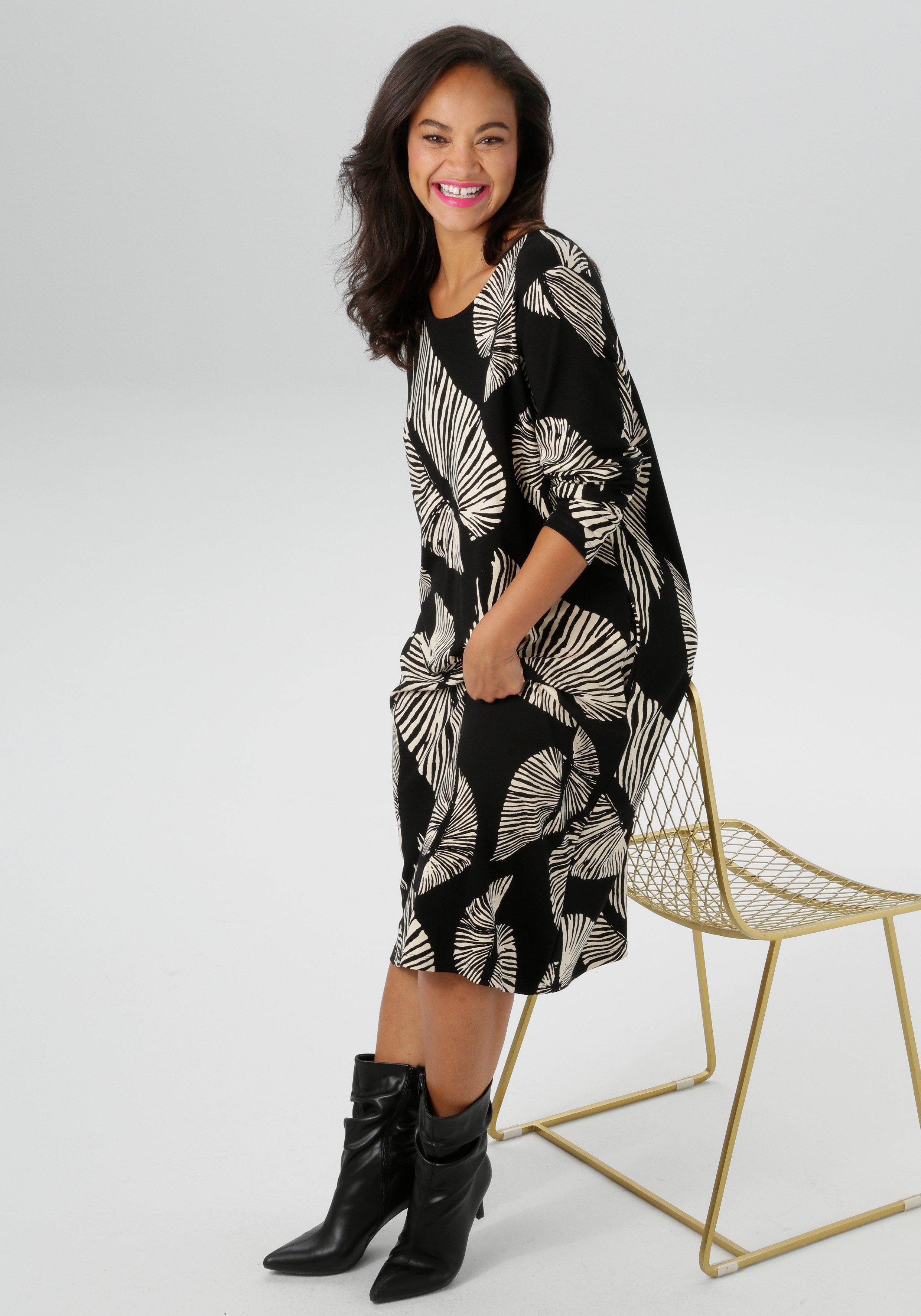 Aniston PLUS Jerseyjurk van zachte milano rib-kwaliteit - nieuwe collectie