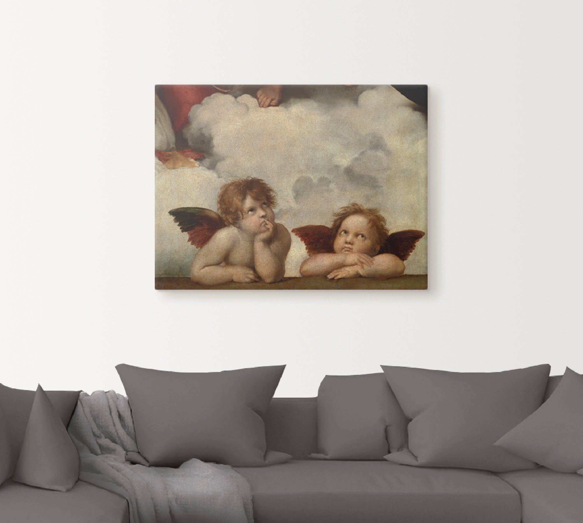 Artland Artprint Detail van de Sixtijnse Madonna. als artprint op linnen, poster, muursticker in verschillende maten