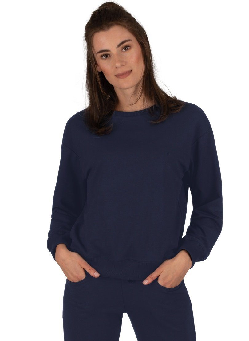 Trigema Sweatshirt TRIGEMA dun sweatshirt dames sweaters maat XL blauw
