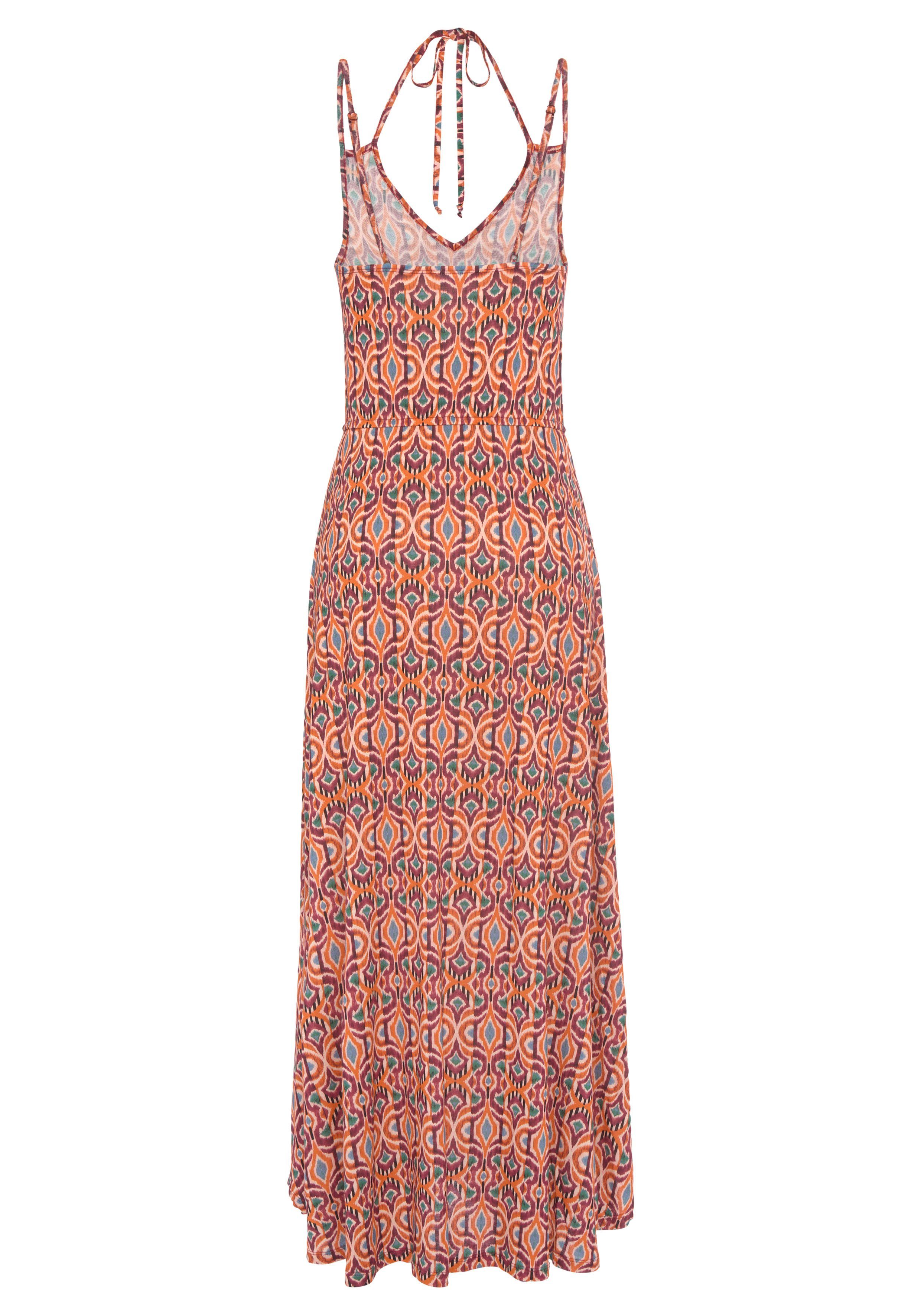 Lascana Maxi-jurk met etnische print en verstelbare bandjes, zomerjurk, strandjurk
