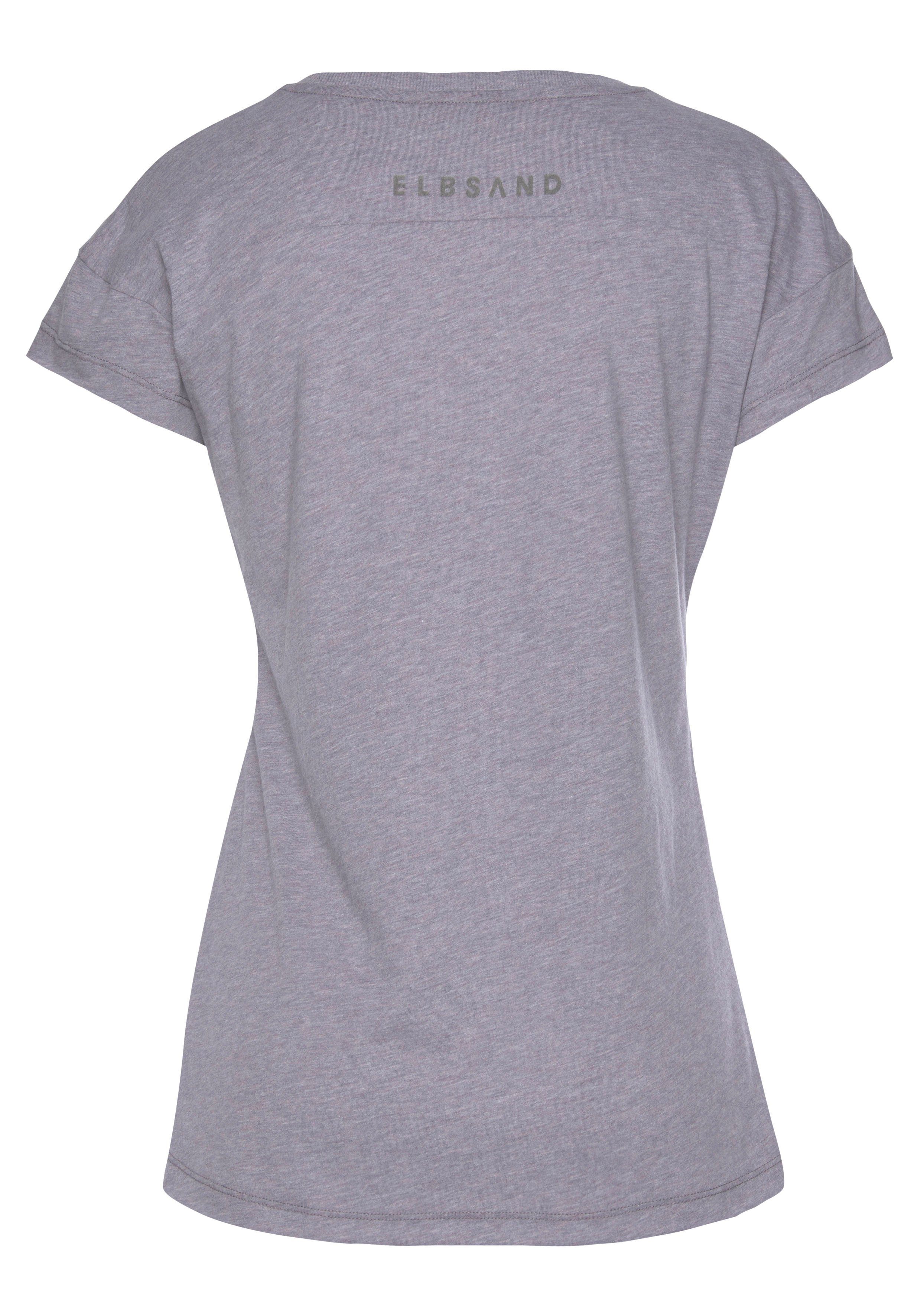 Elbsand T-shirt Ranva met logoprint shirt met korte mouwen van katoenmix sportief