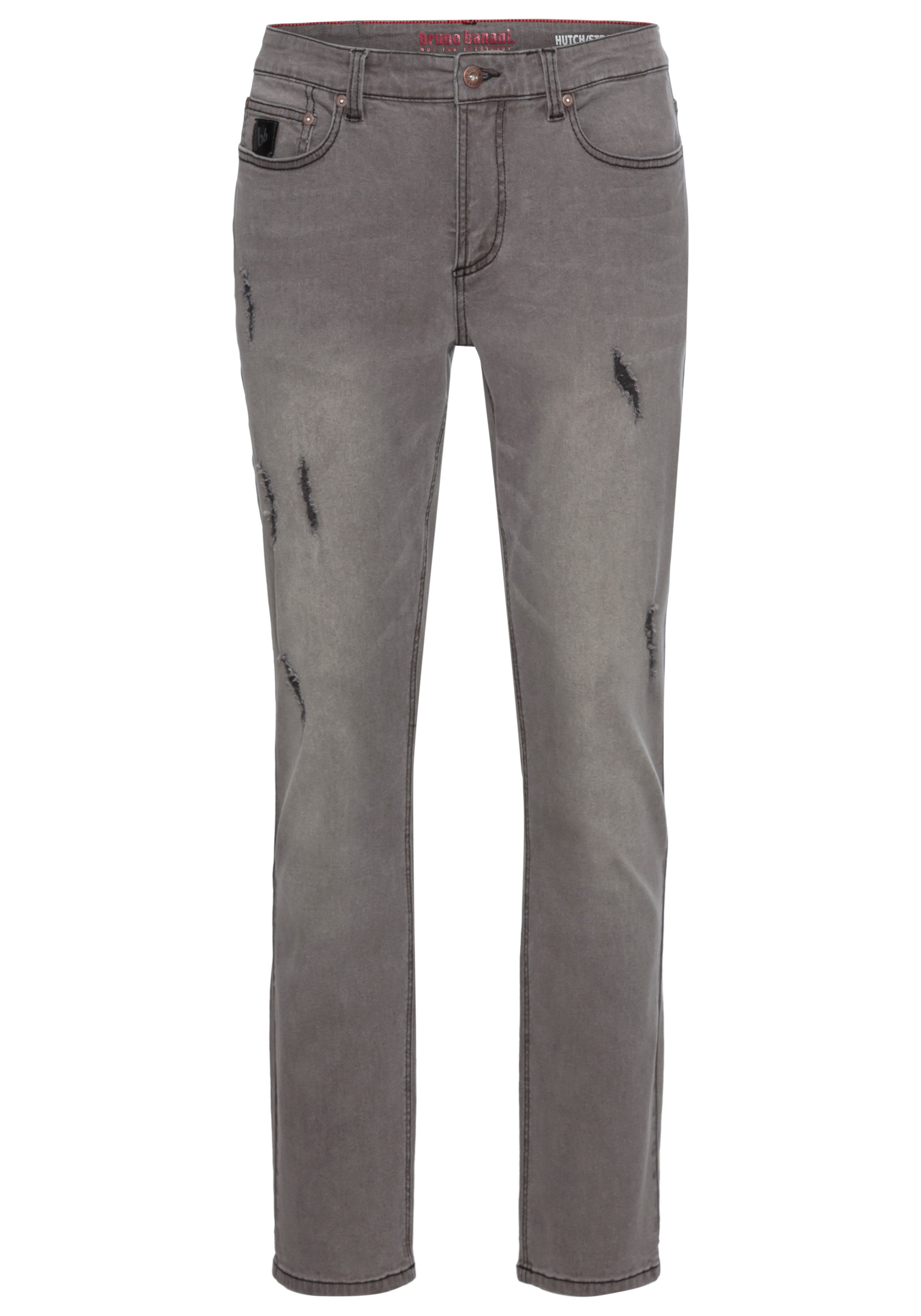 Bruno Banani Straight jeans Hutch rechte broekspijpen, gedeeltelijk met modieuze destroyed-effecten,