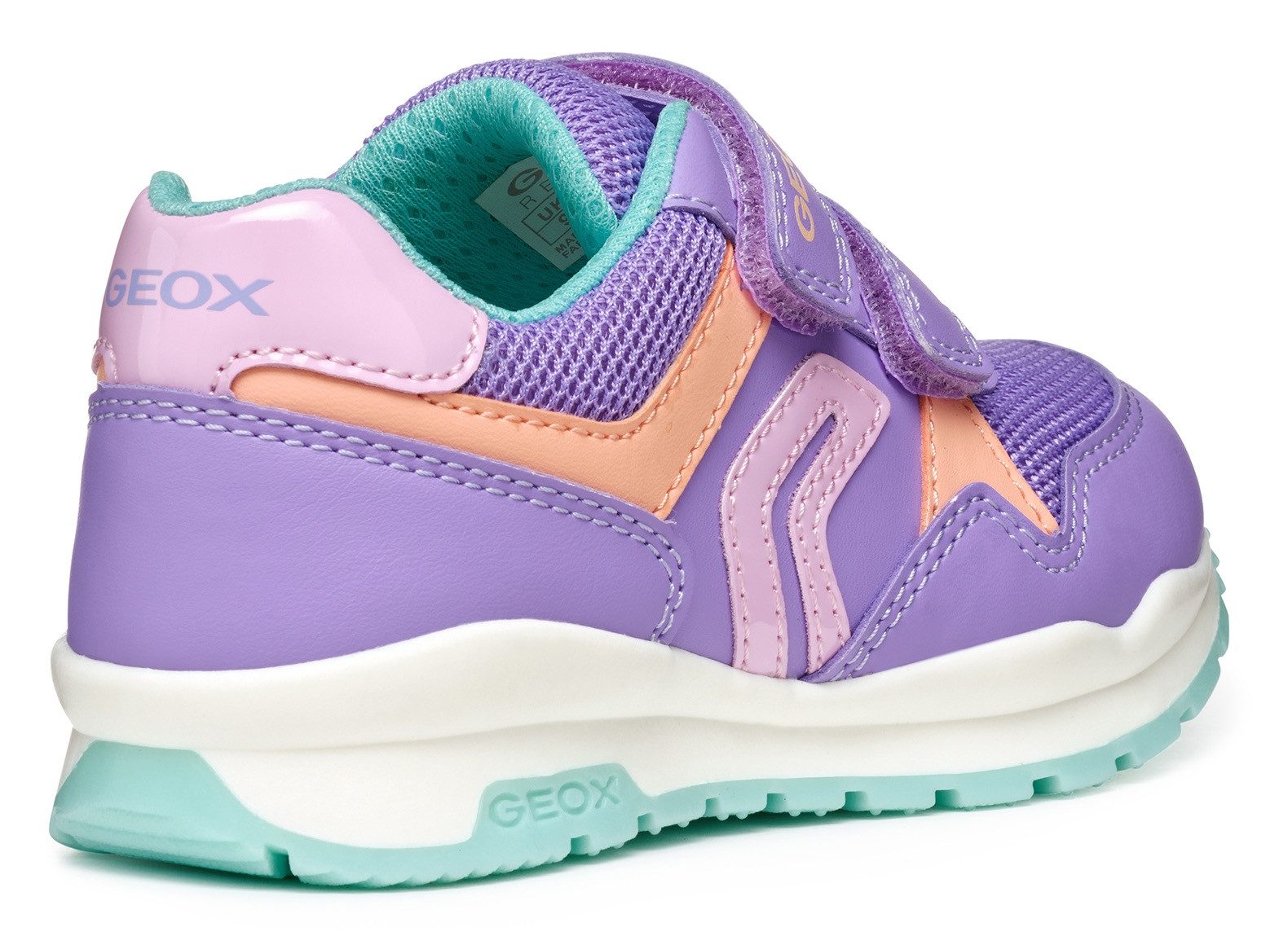 Geox Sneakers J PAVEL GIRL , vrijetijdsschoen, klittenbandschoen in kleurrijke combinatie