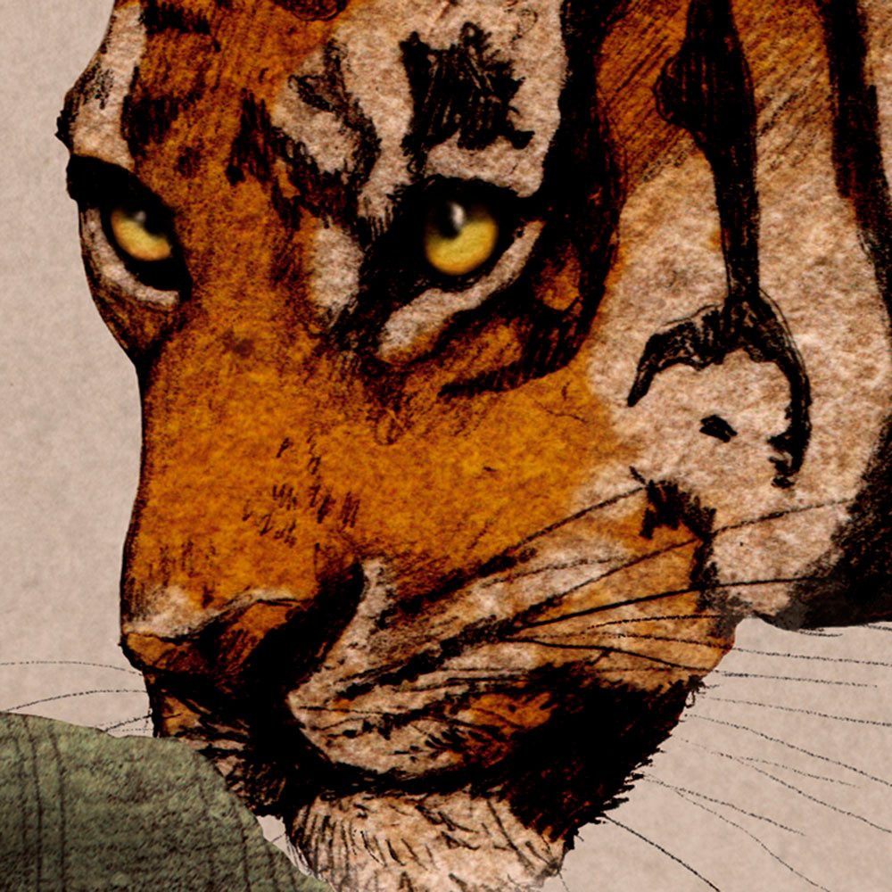 Komar Fotobehang Digitale print vlies - Tiger Jungle - Afmeting 400 x 250 cm (1 stuk)
