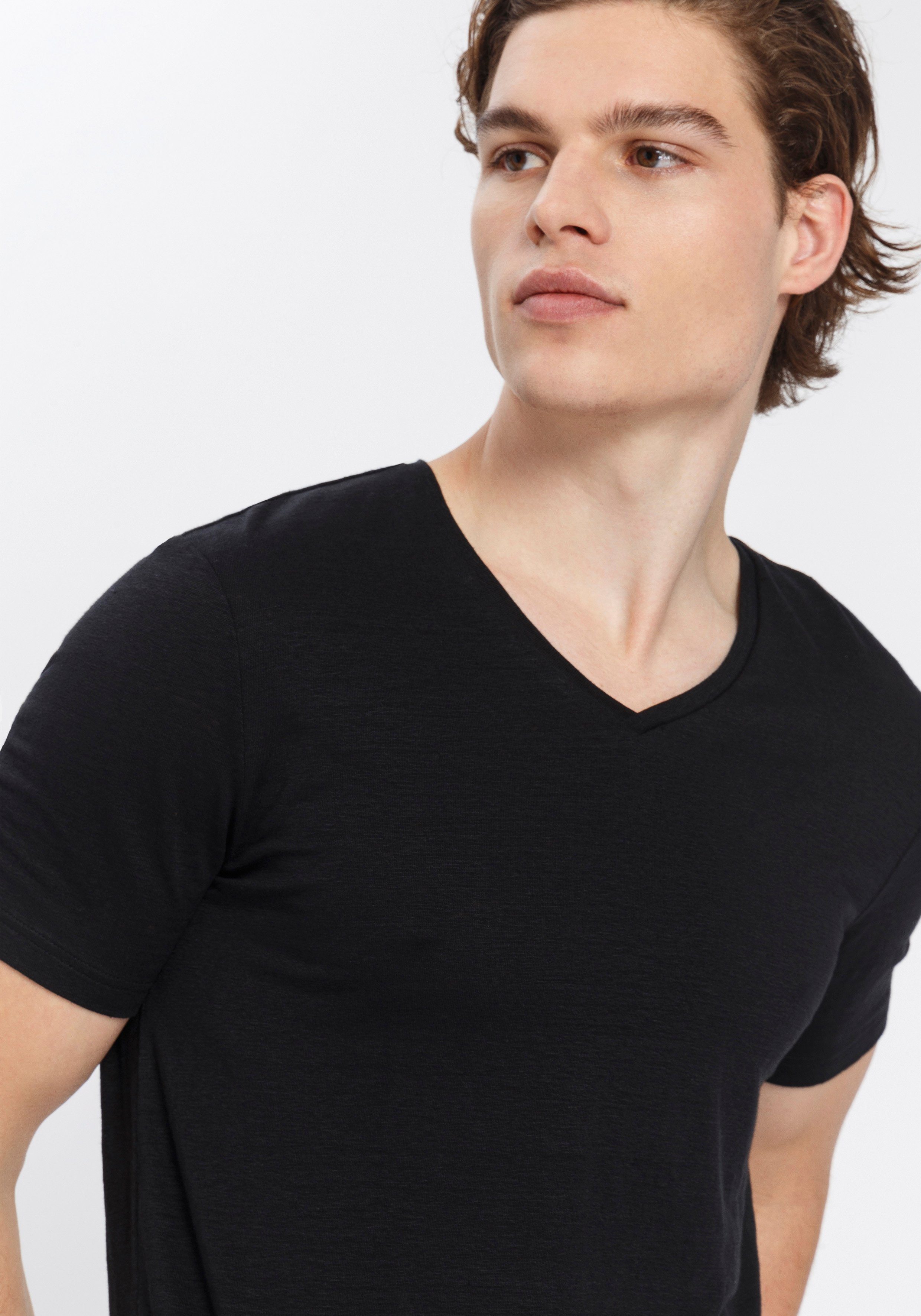 OLYMP T-shirt Casual met een hoog aandeel linnen