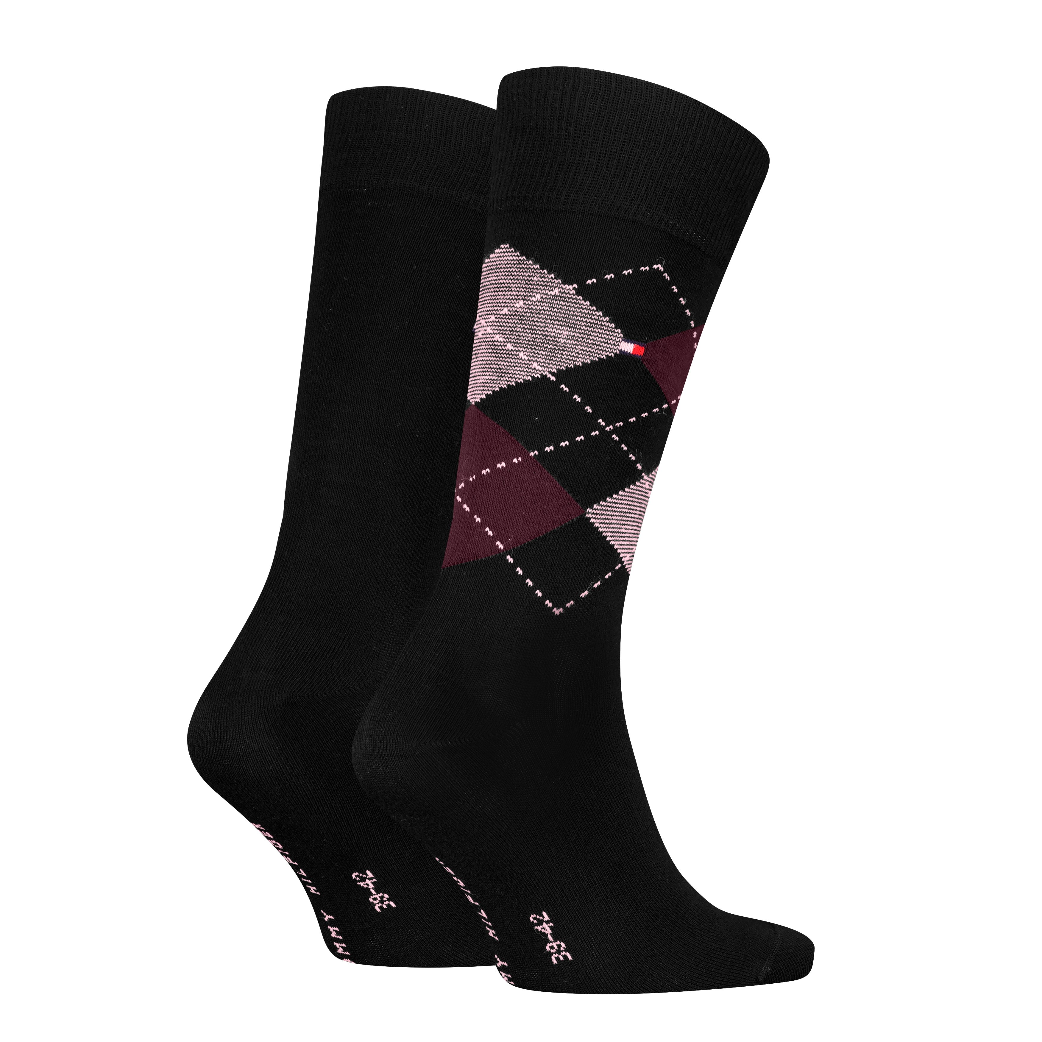Tommy Hilfiger Sokken TH MEN SOCK CHECK 2P met klassiek argyle-ontwerp (2 paar)