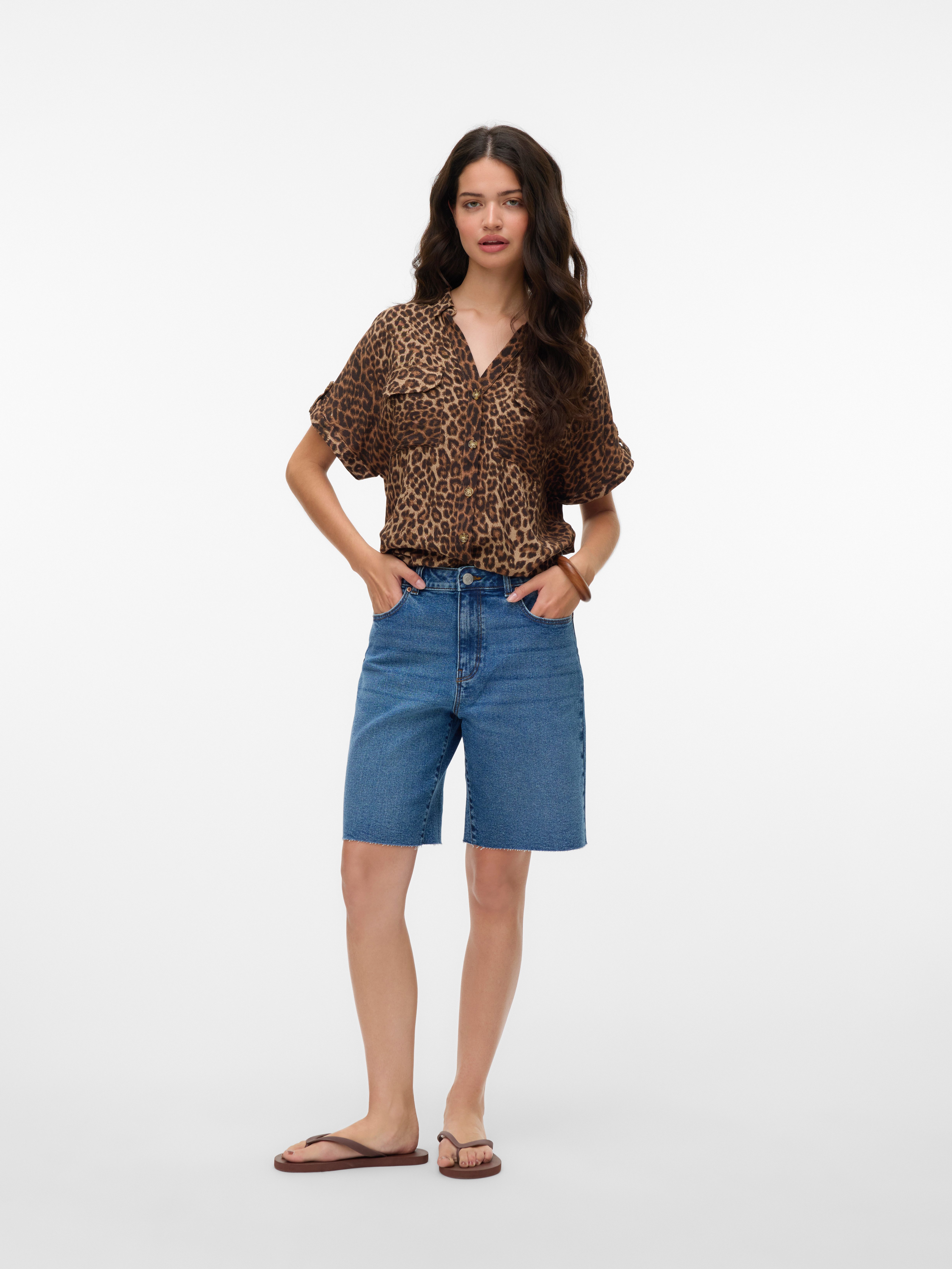 Vero Moda Blouse met korte mouwen VMBUMPY SS SHIRT AOP WVN GA NOOS