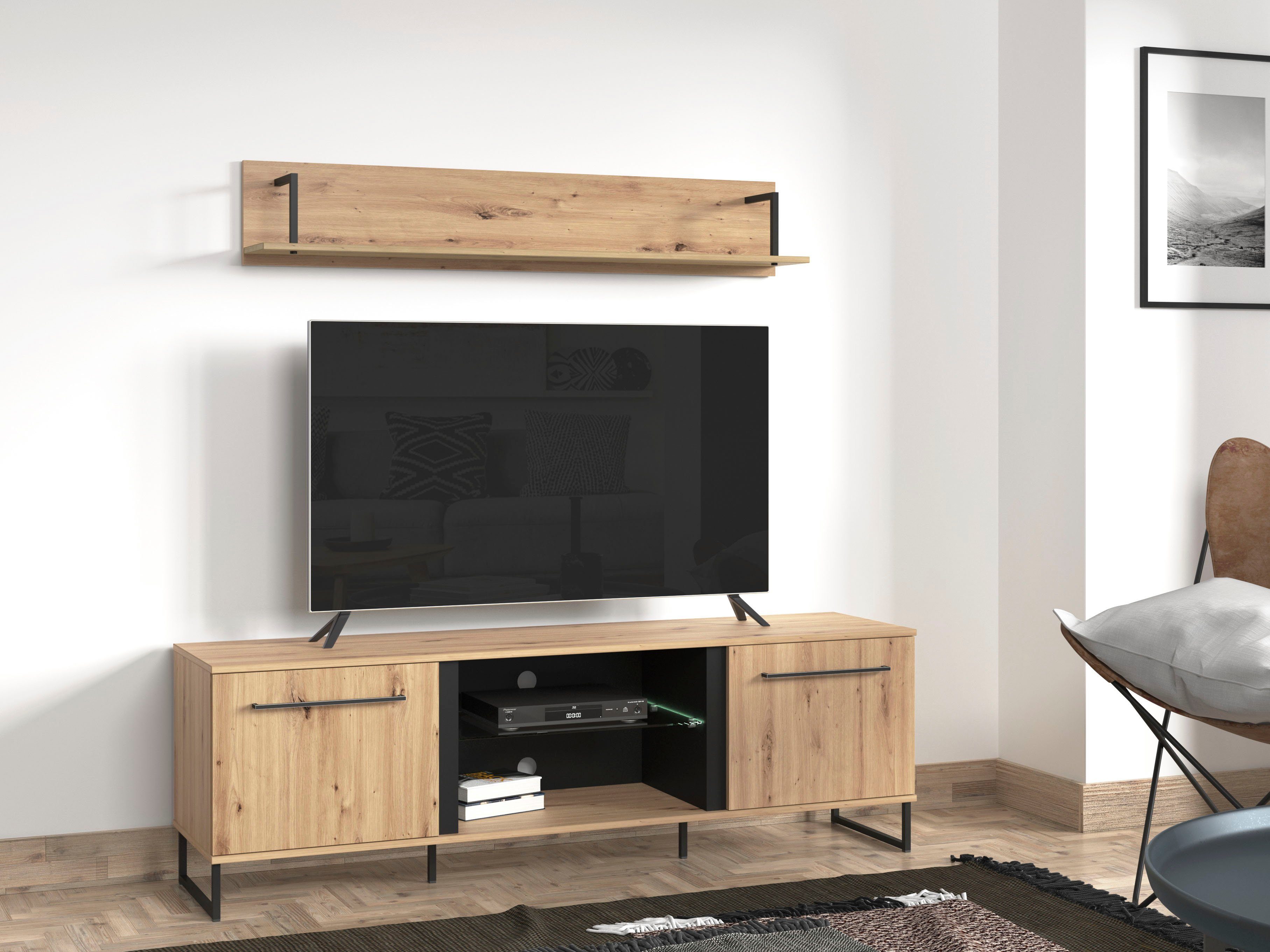 INOSIGN Tv-meubel SARDINIA Breedte ca. 170 cm lowboards maat 170x42x54 cm beige