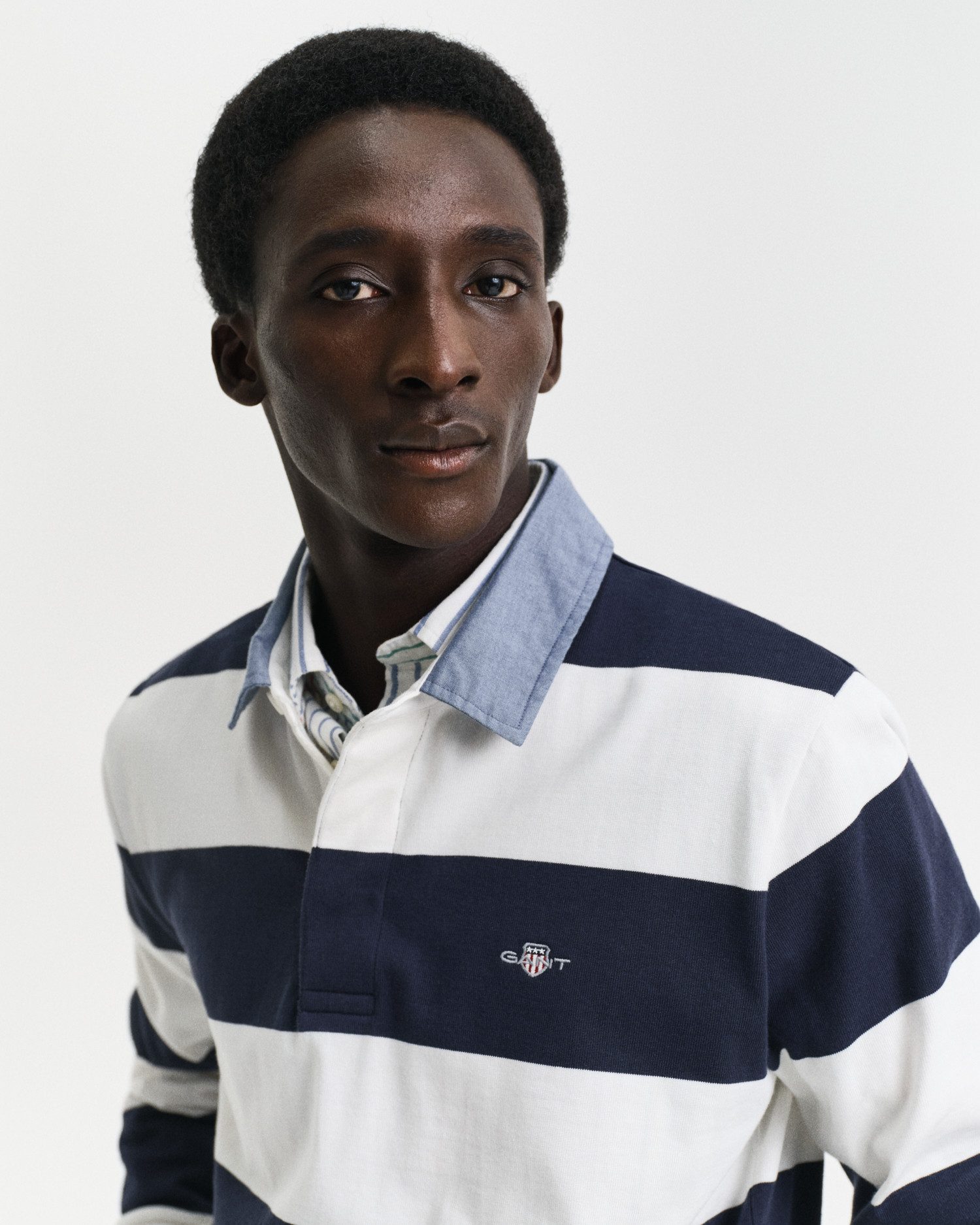 Gant Poloshirt met lange mouwen REG CHAMBRAY STRIPE HEAVY RUGGER