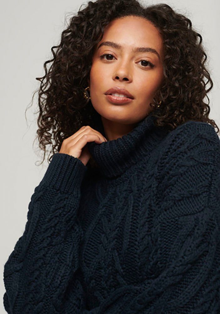 Superdry Gebreide trui VINTAGE HIGH NECK CABLE KNIT