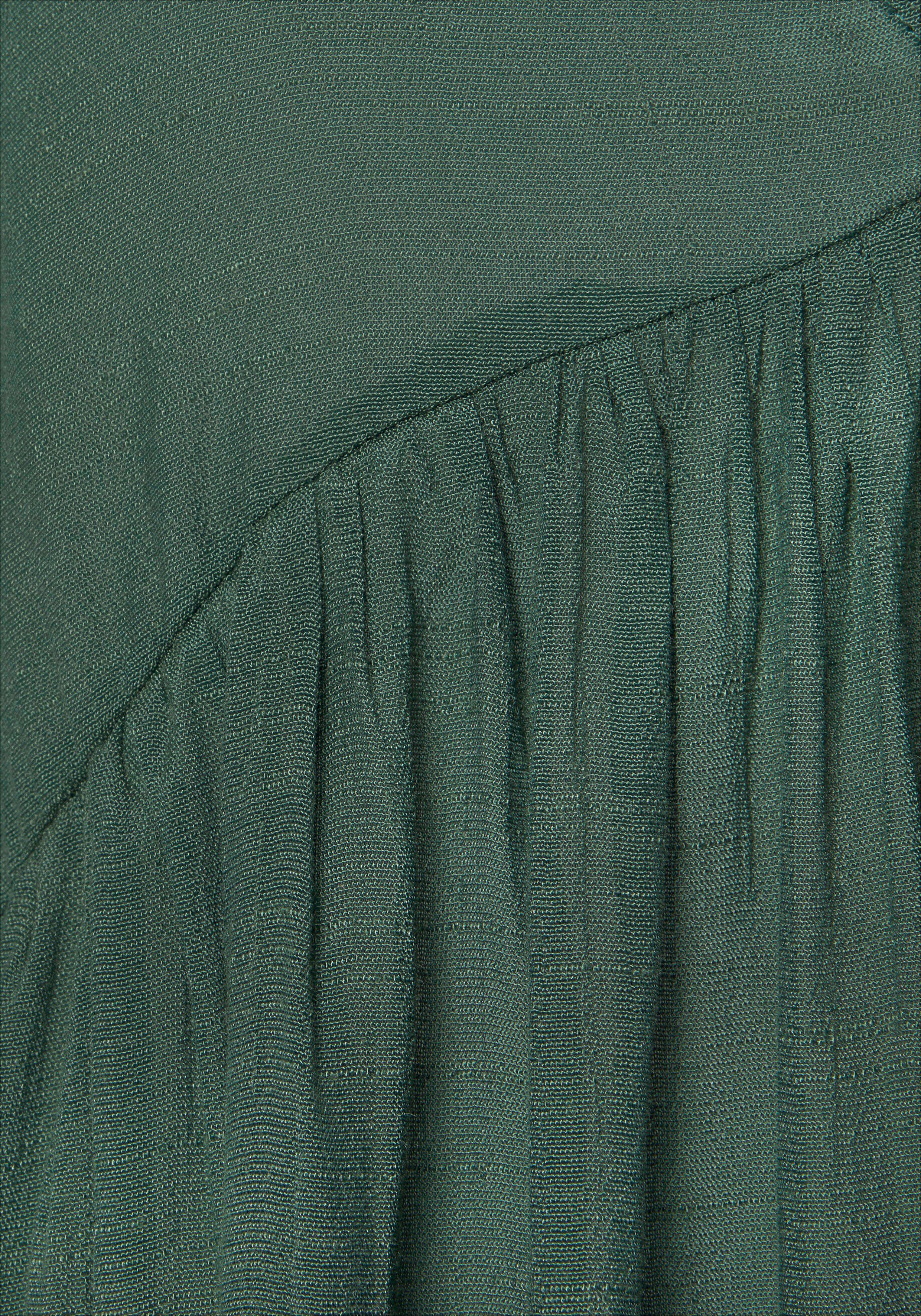 Lascana Tuniek met v-hals en lange mouwen lange blouse blousejurk strandkleding