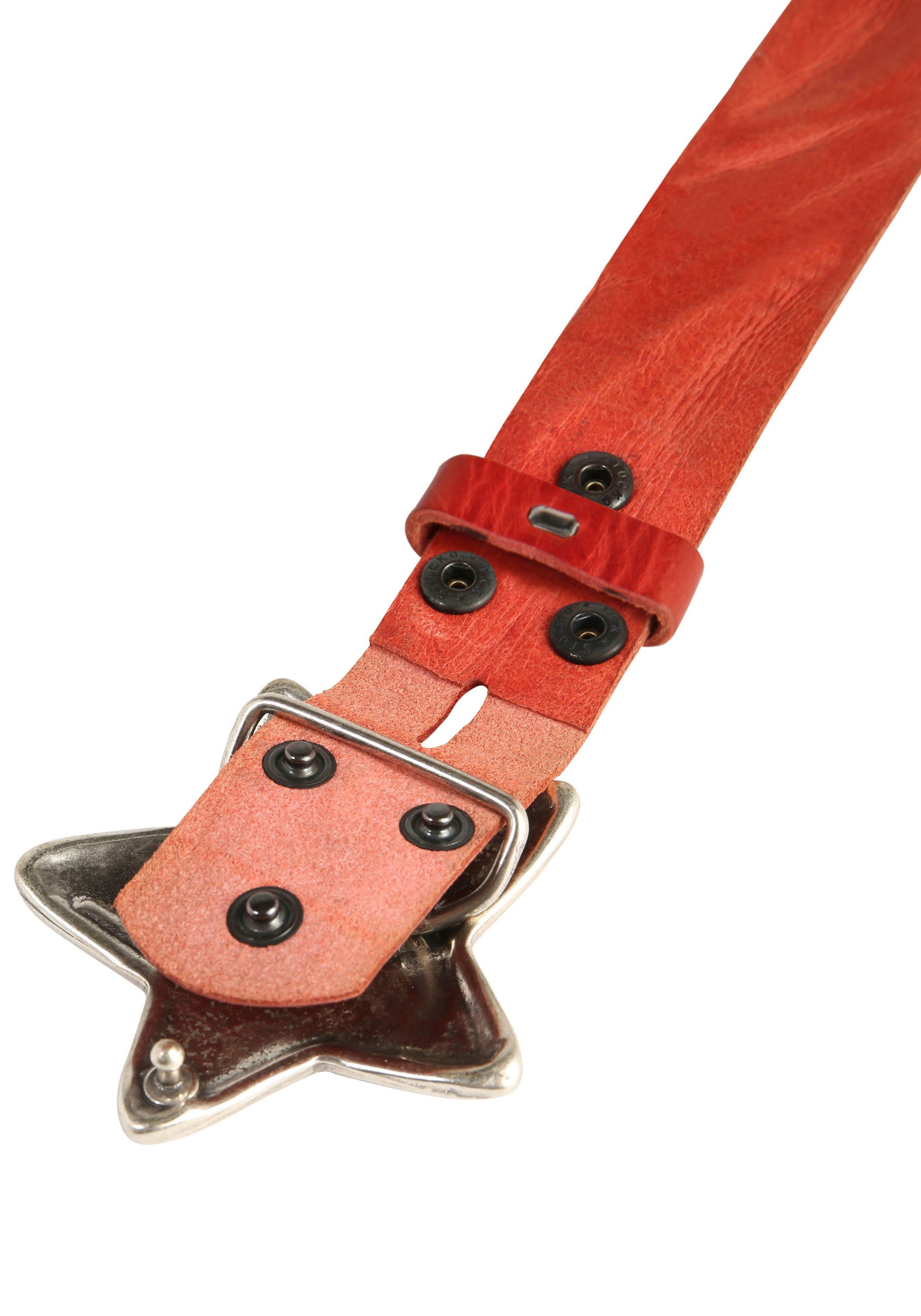 RETTUNGSRING by showroom 019° Leren riem met verwisselbare sluiting "zeester zilverkleur"