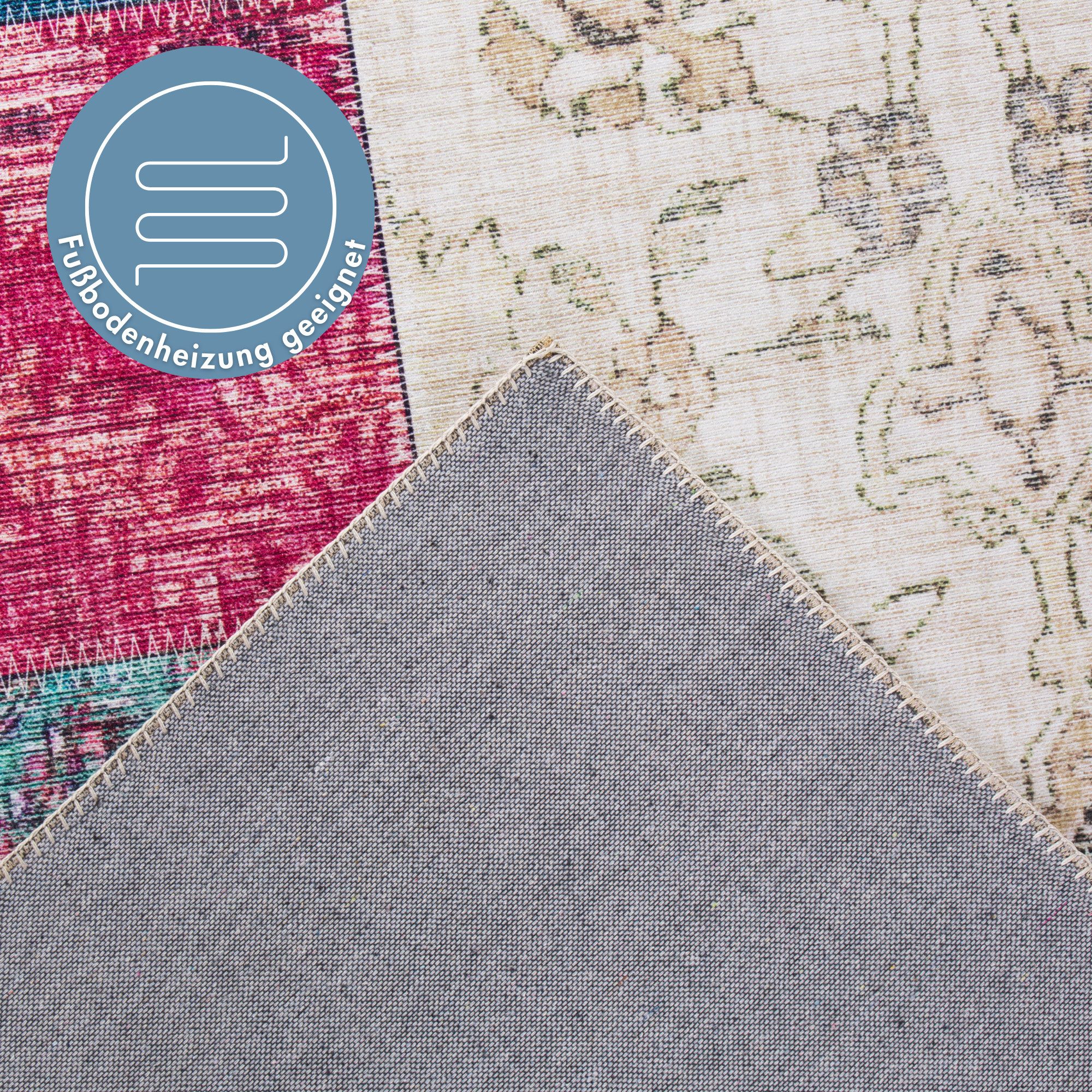 LUXOR living Vloerkleed Prima 2 Korte pool, patchwork motief, vintage-design, woonkamer