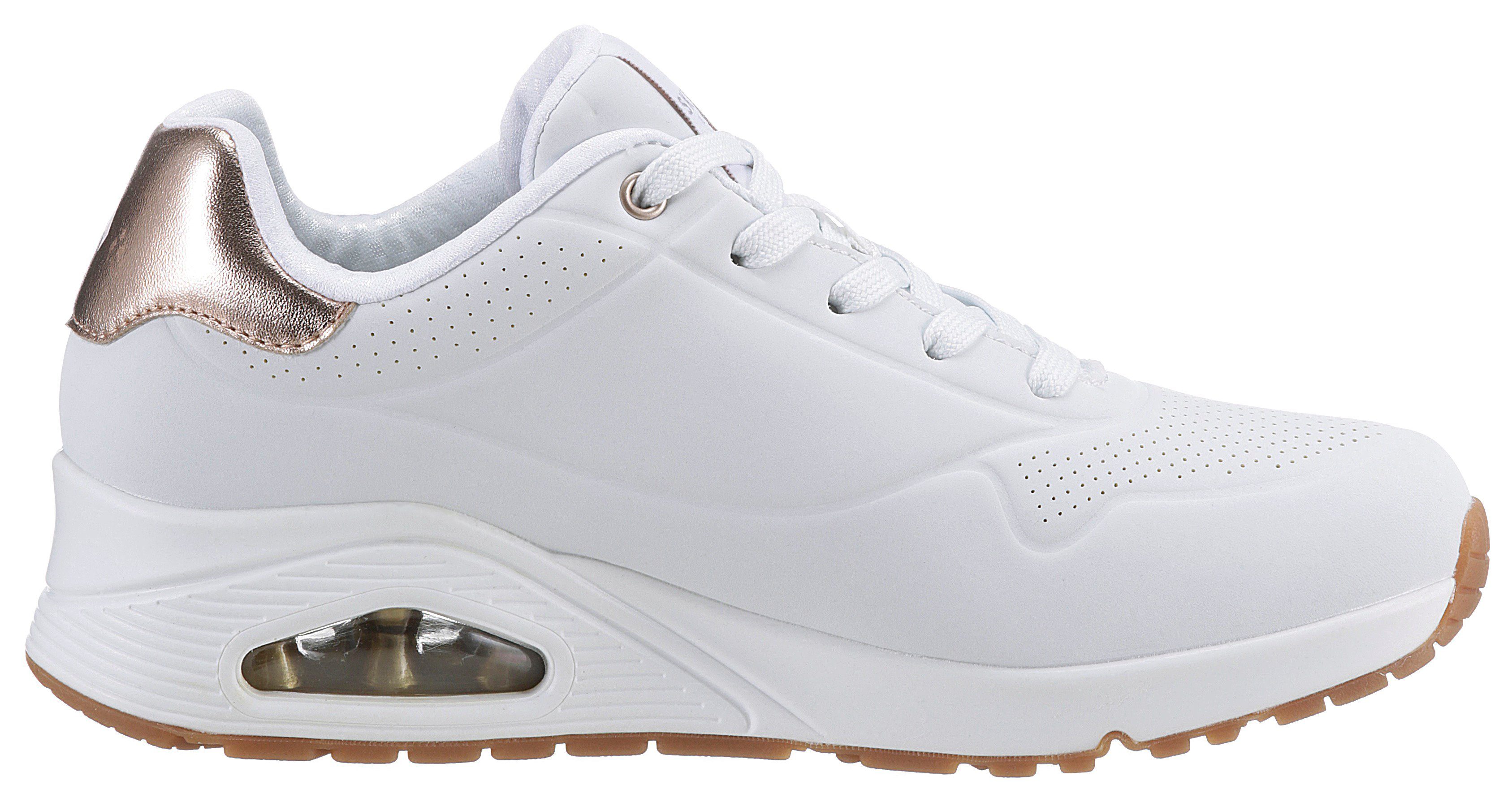 Skechers Sneakers UNO GOLDEN AIR Vrijetijdsschoen, lage schoen, veterschoen met metallic inzet