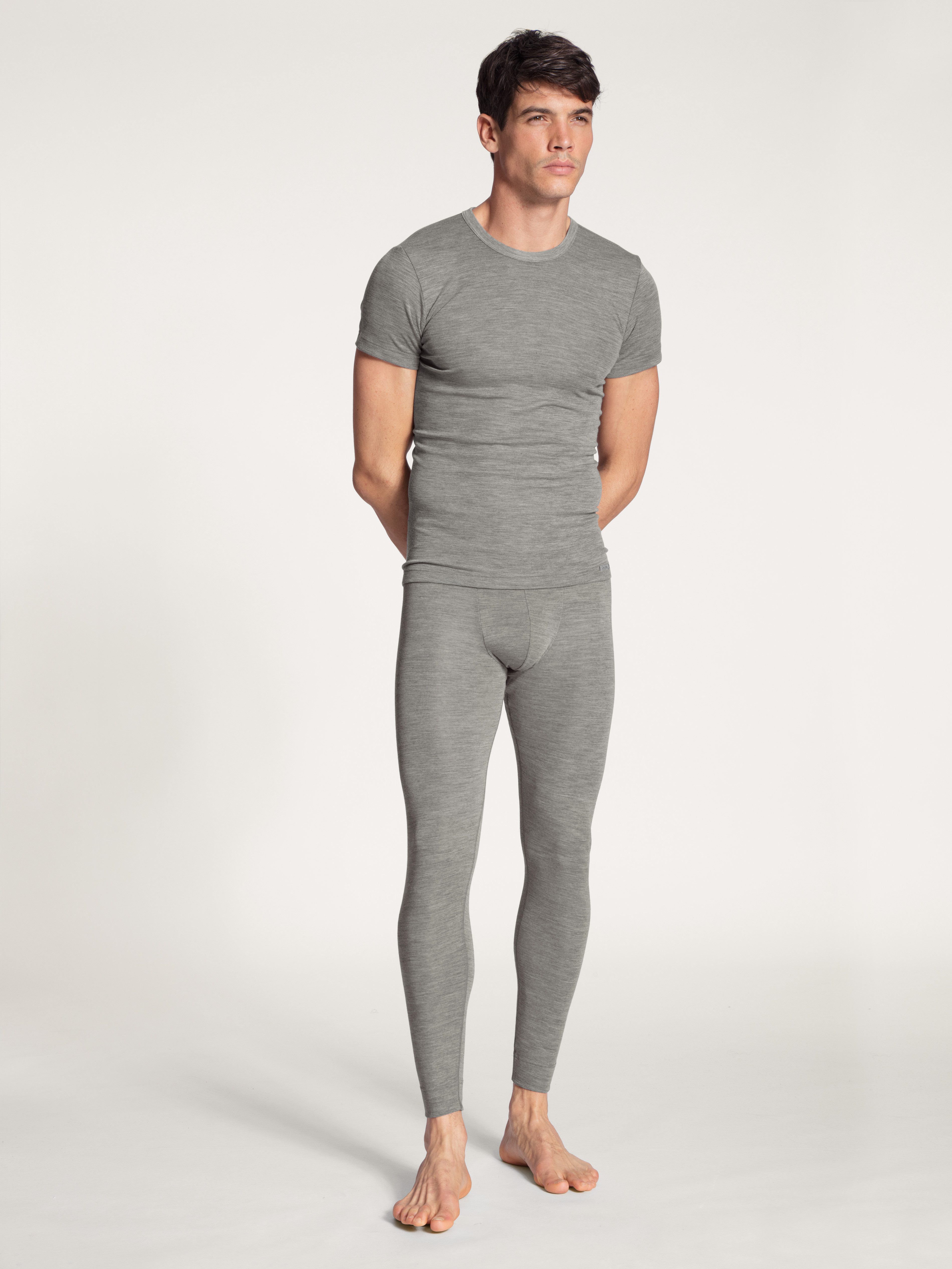 CALIDA Legging Wool & Silk verwarmend, ademend, fijnrib-kwaliteit, melè-optiek, zacht
