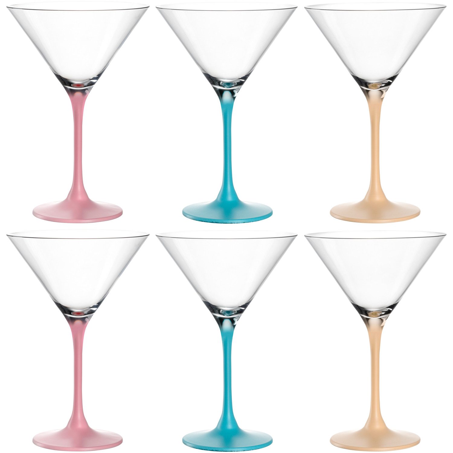 LEONARDO Cocktailglas BRERA, 230 ml, farbig sortiert, Cocktailschale, 6er-Set (set)