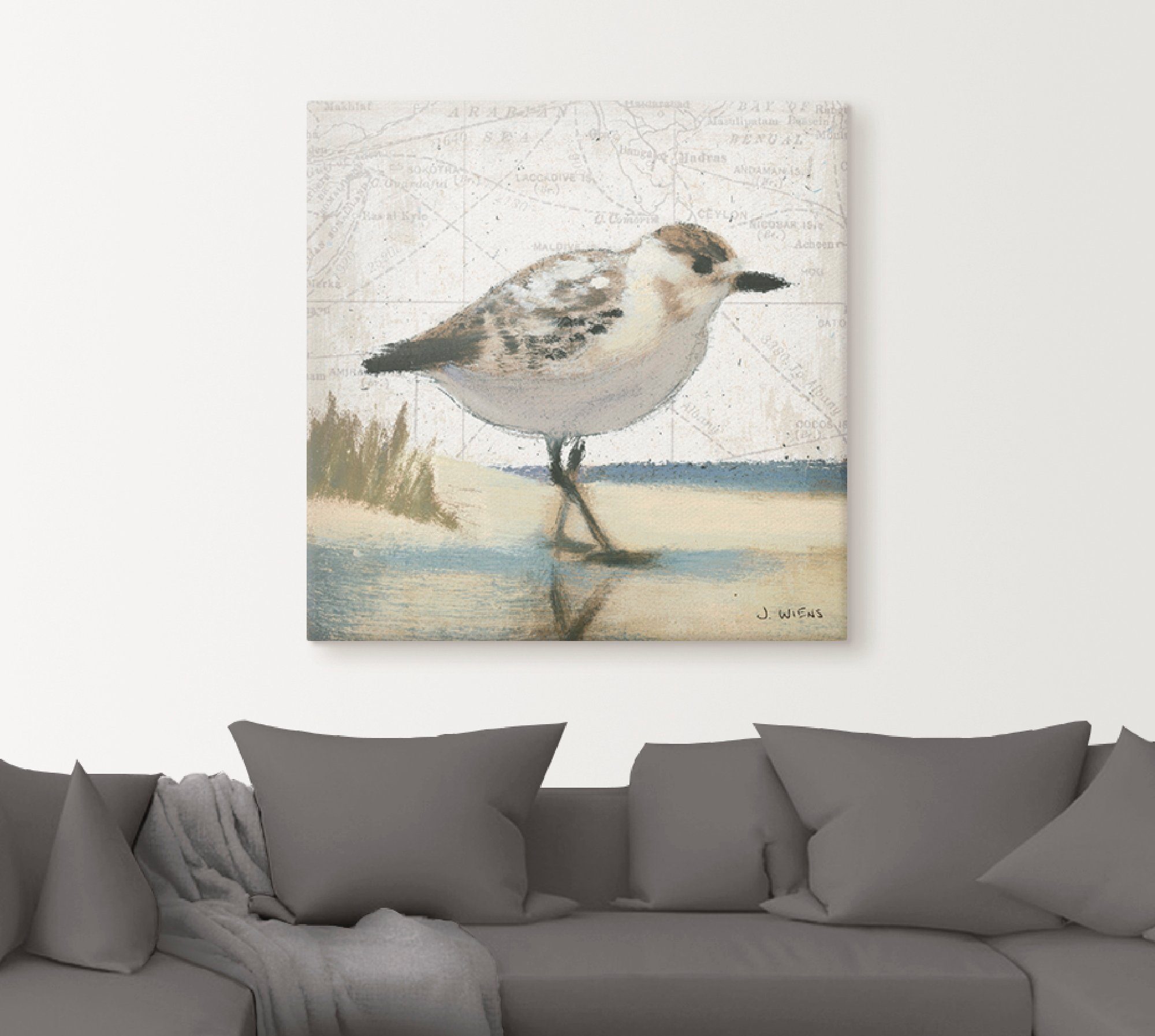 Artland Artprint Meeuw I als artprint op linnen, muursticker in verschillende maten