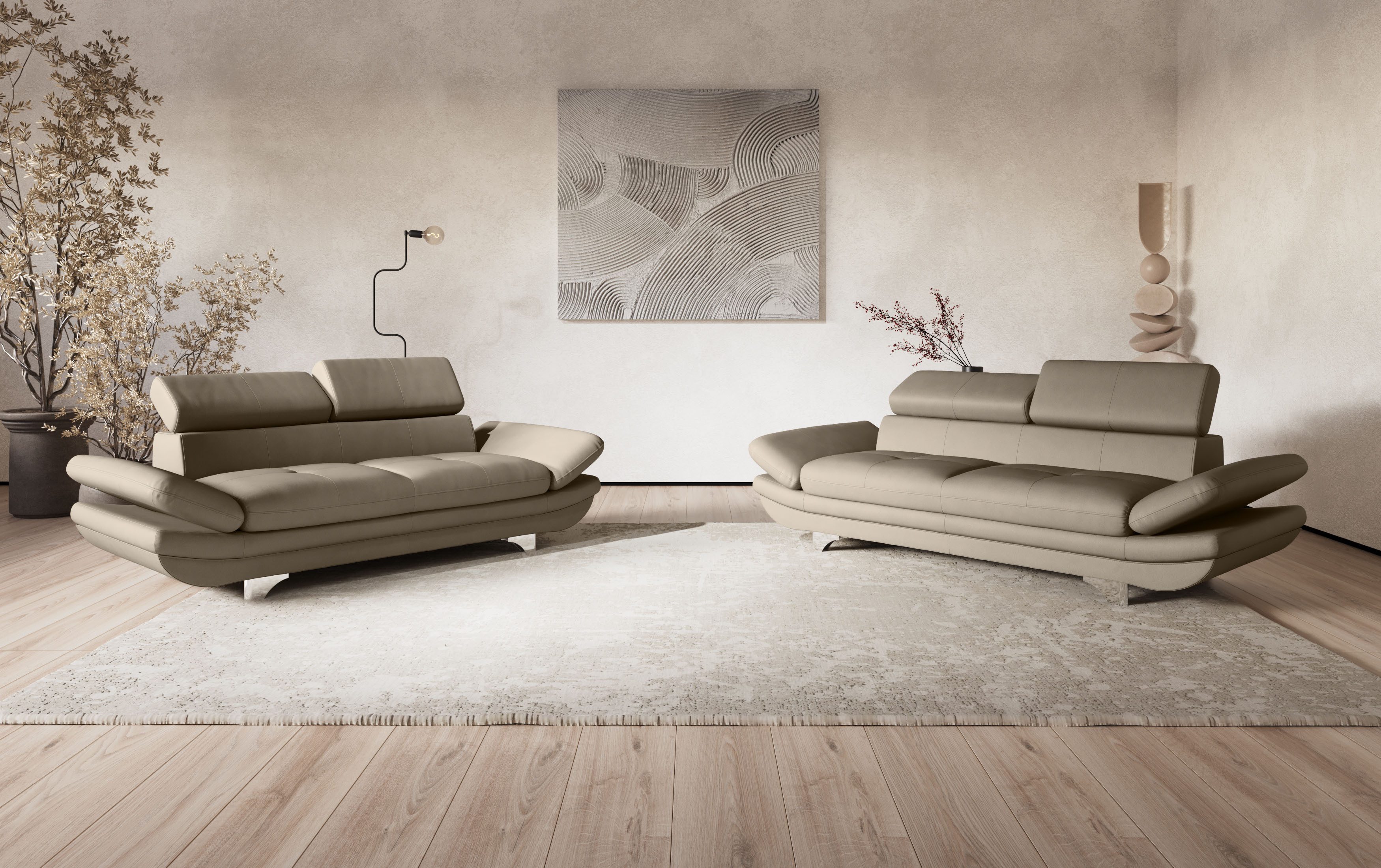 COTTA 2-zitsbank Enterprise Big-sofa, met verstelbare armleuning en rugleuning