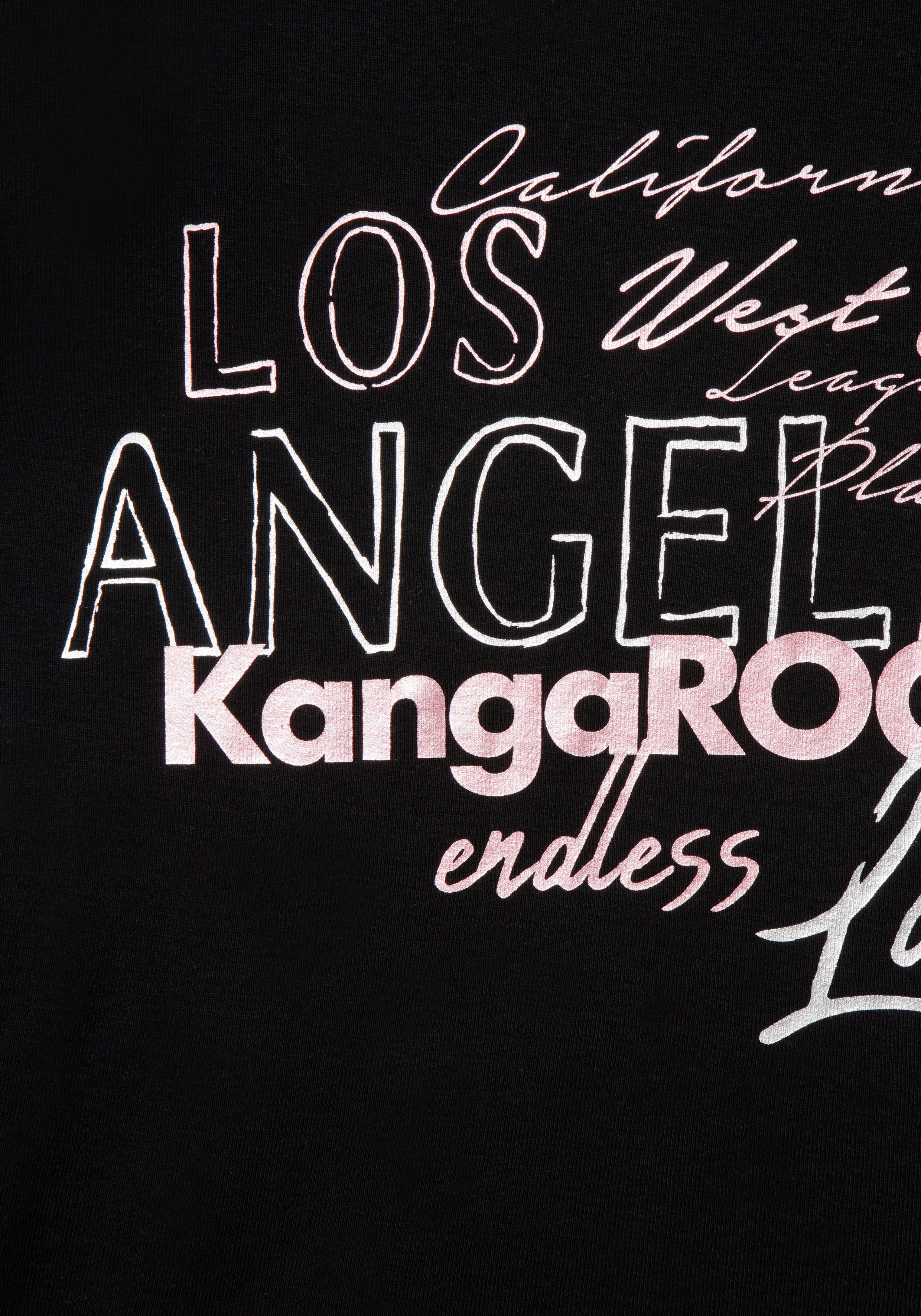 KangaROOS Shirt met lange mouwen zeer figuurvolgende pasvorm, van rekbare ribstof