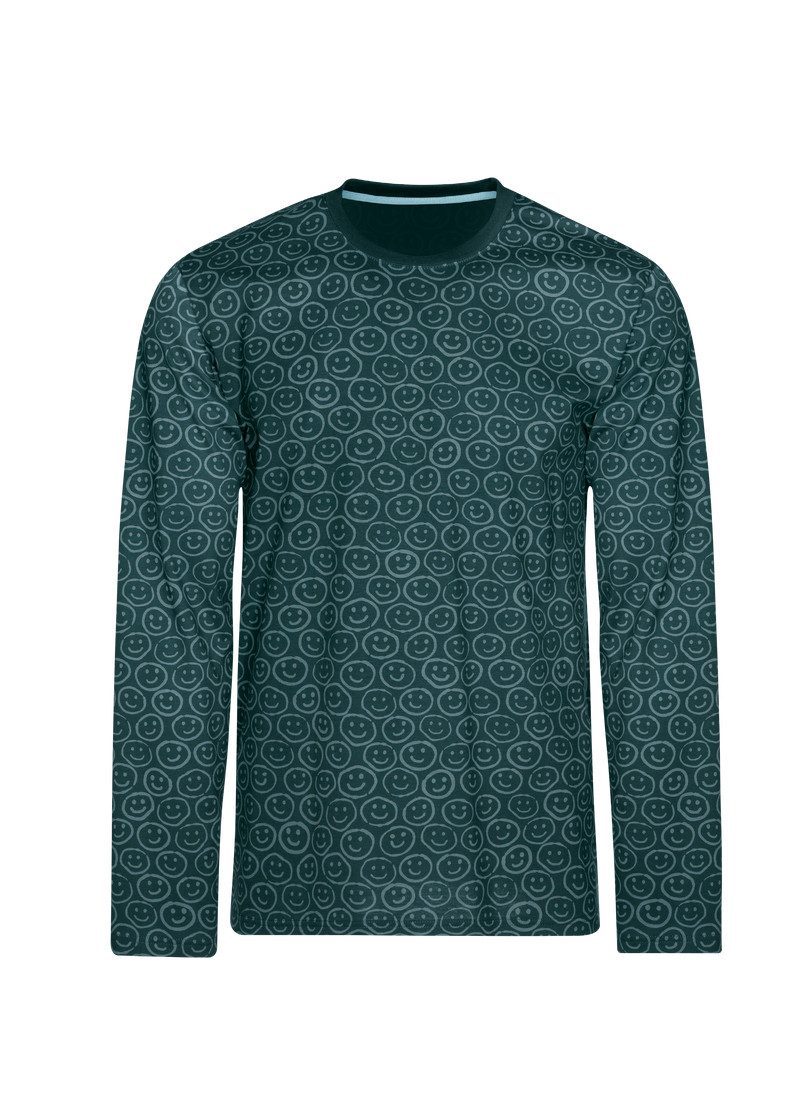 Trigema Pyjama top langarm met smiley patroon (1-delig)