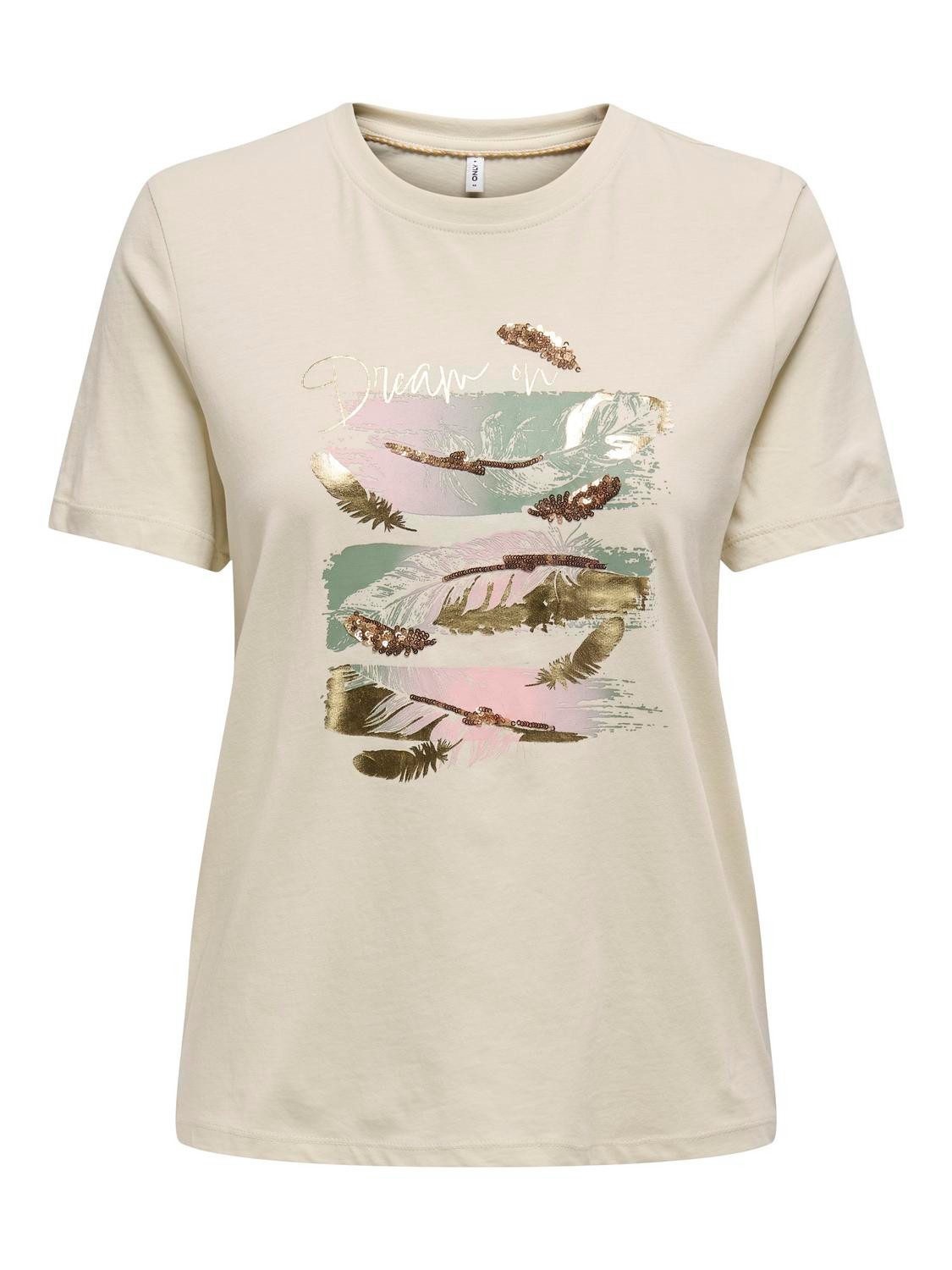 Only Shirt met korte mouwen ONLKITA LIFE REG S S MIX TOP CS JRS EX.