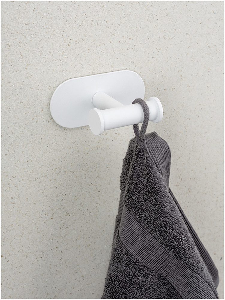 WENKO Dubbele haak Turbo-Loc® model Duo Orea van roestvrij staal voor handdoeken, bevestiging zonder boren