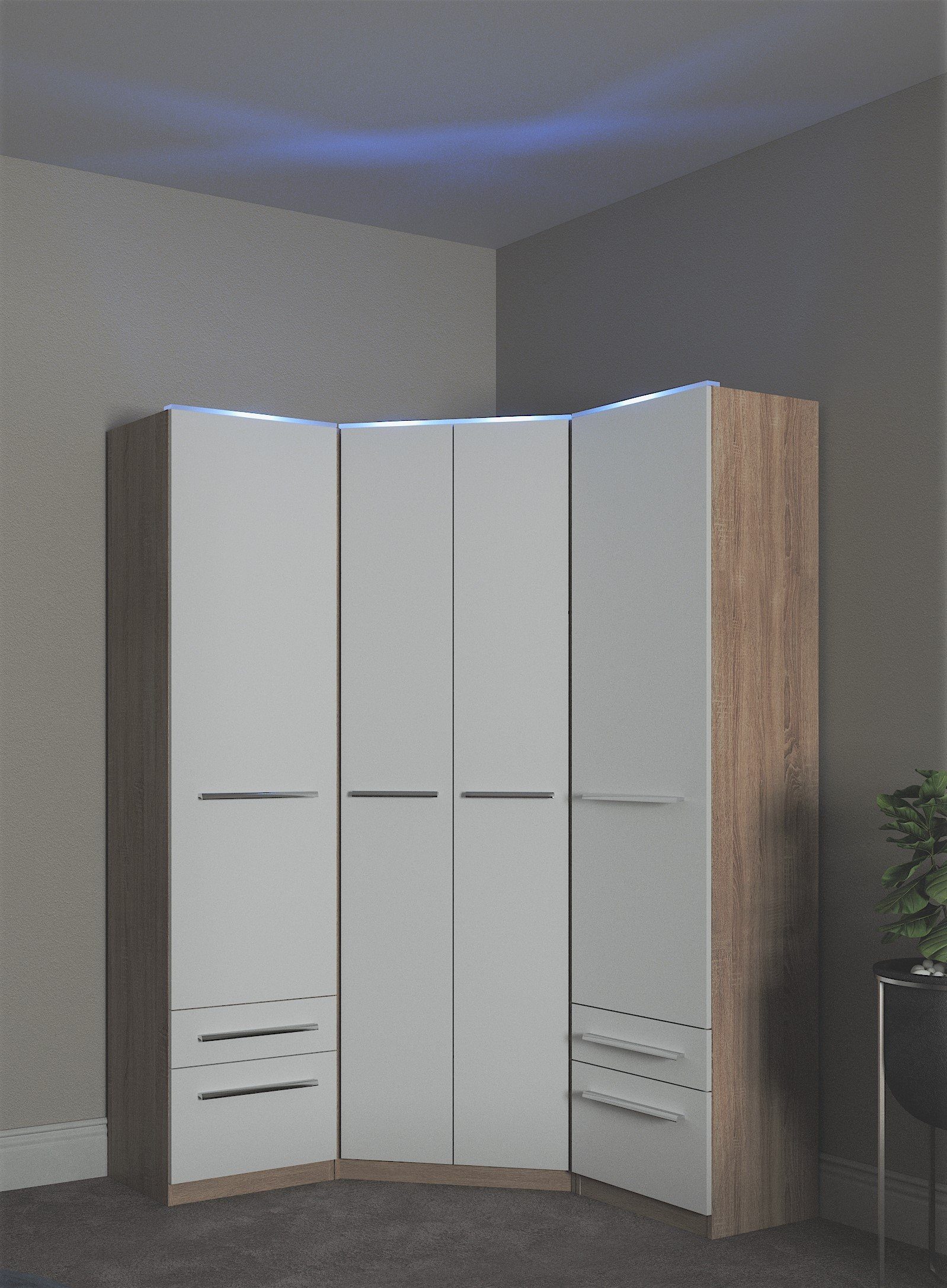 priess Kledingkast Kast garderobe waskast Barcelona in 5 breedtes veel opbergruimte, ruime lades, met spiegel, made in germany