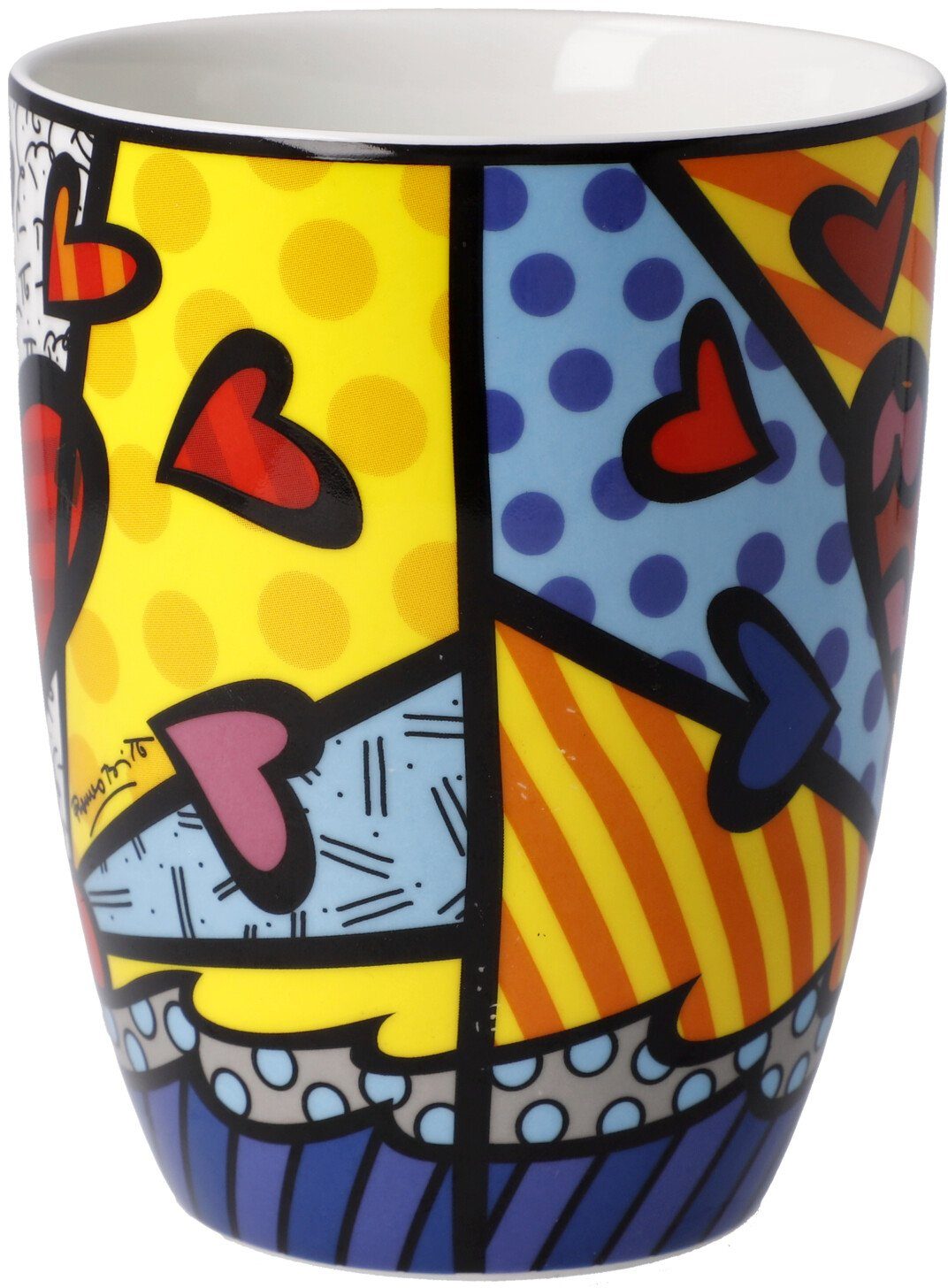 Goebel Kopje Britto Pop Art, kunstenaarsbeker, fijn bone china, Romero Britto - Een Nieuwe Dag