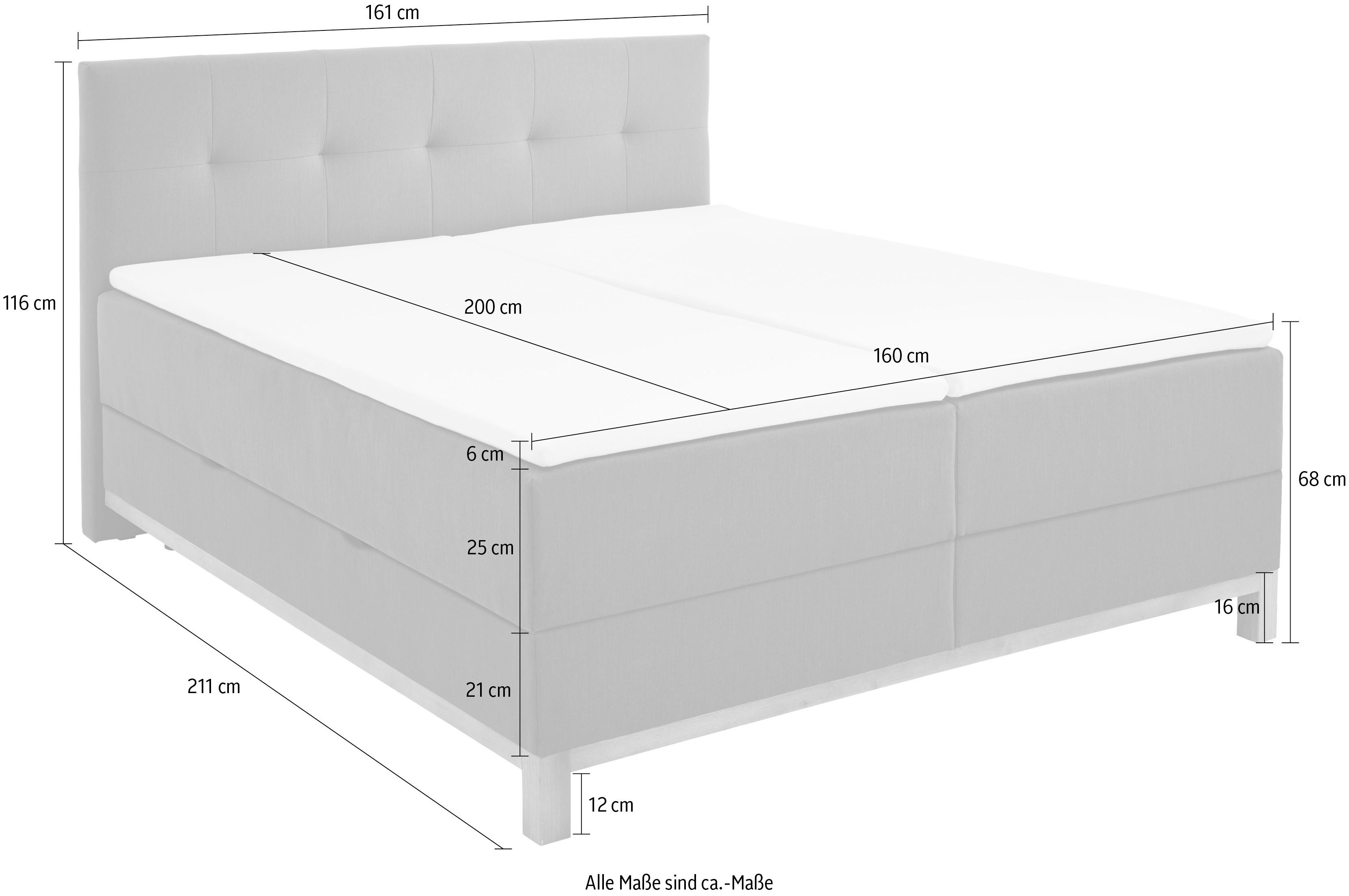 meise.möbel Boxspring Catania met bedkist en topmatras
