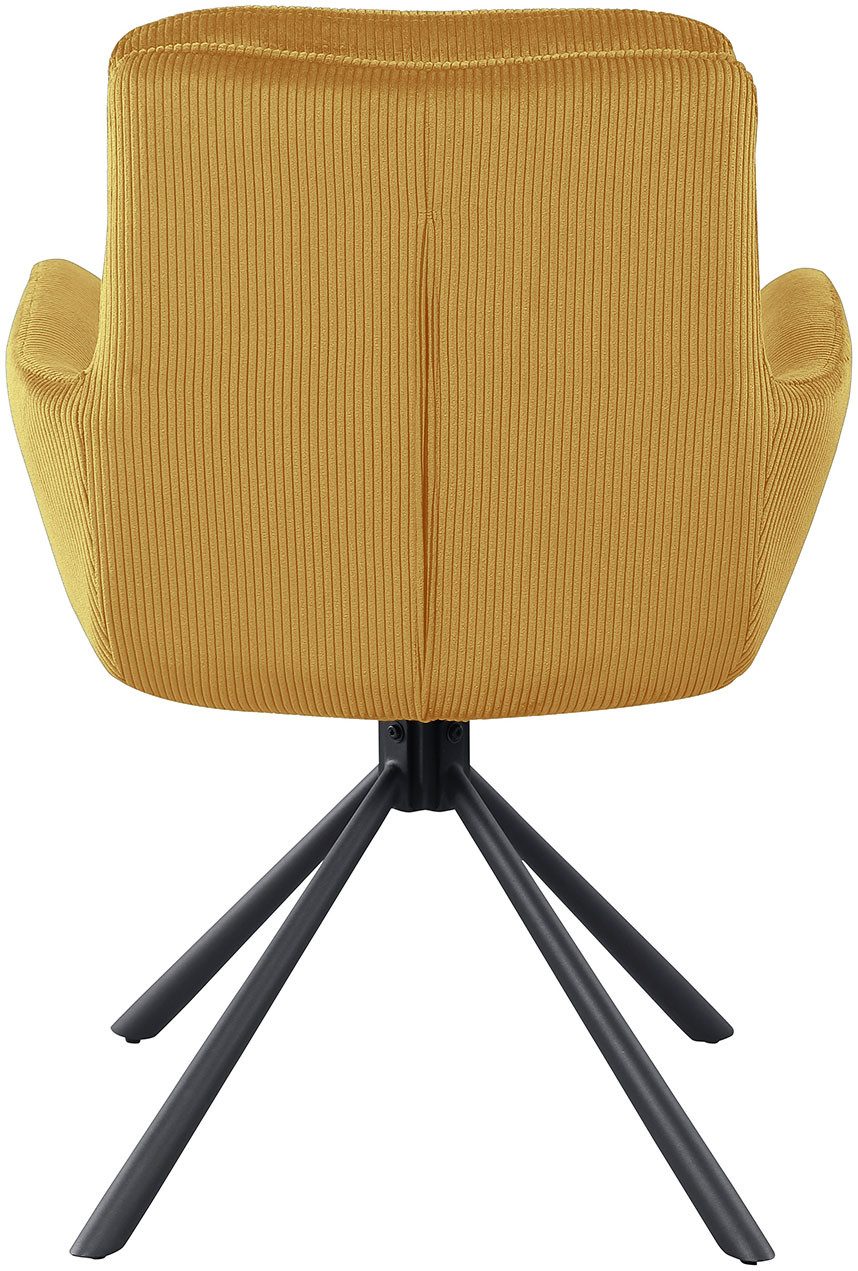 SalesFever Eetkamerstoel Pizzo armstoel Eetkamerstoel met cordstof, 360° draaifunctie (1 stuk)