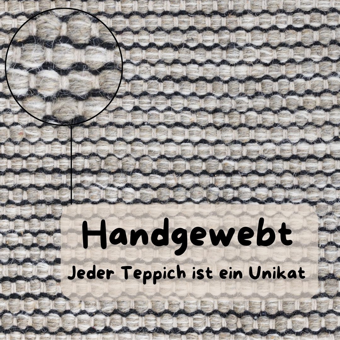 my home Wollen kleed Odenne handgeweven omkeerbare tapijt, gemêleerd uiterlijk, 100% wol, woonkamer