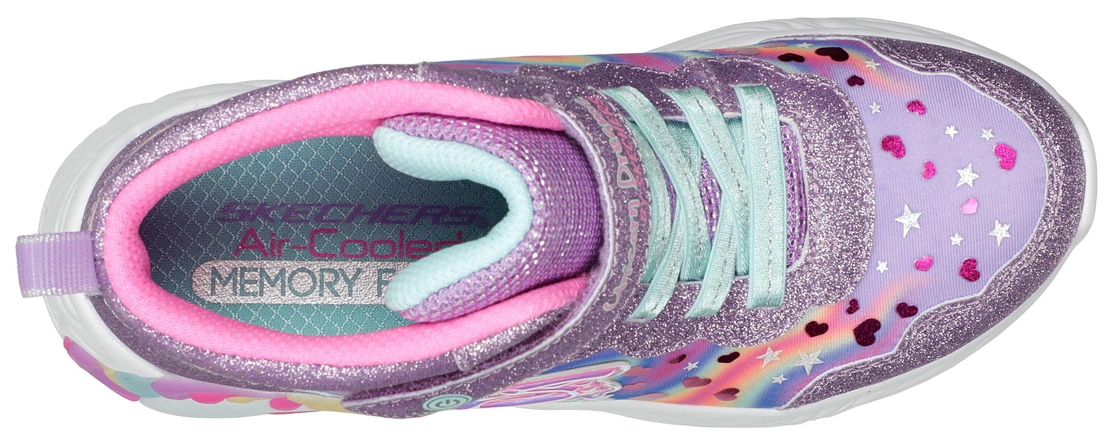 Skechers Sneakers UNICORN DREAMS met knipperfunctie om in en uit te schakelen, vrijetijdsschoen, lage schoen