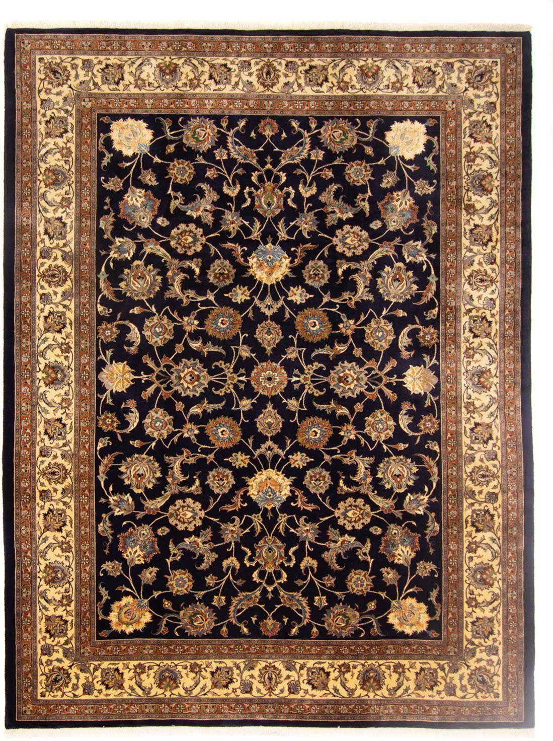 morgenland Wollen kleed Maschad geheel gedessineerd blu scuro 332 x 254 cm Uniek exemplaar met certificaat
