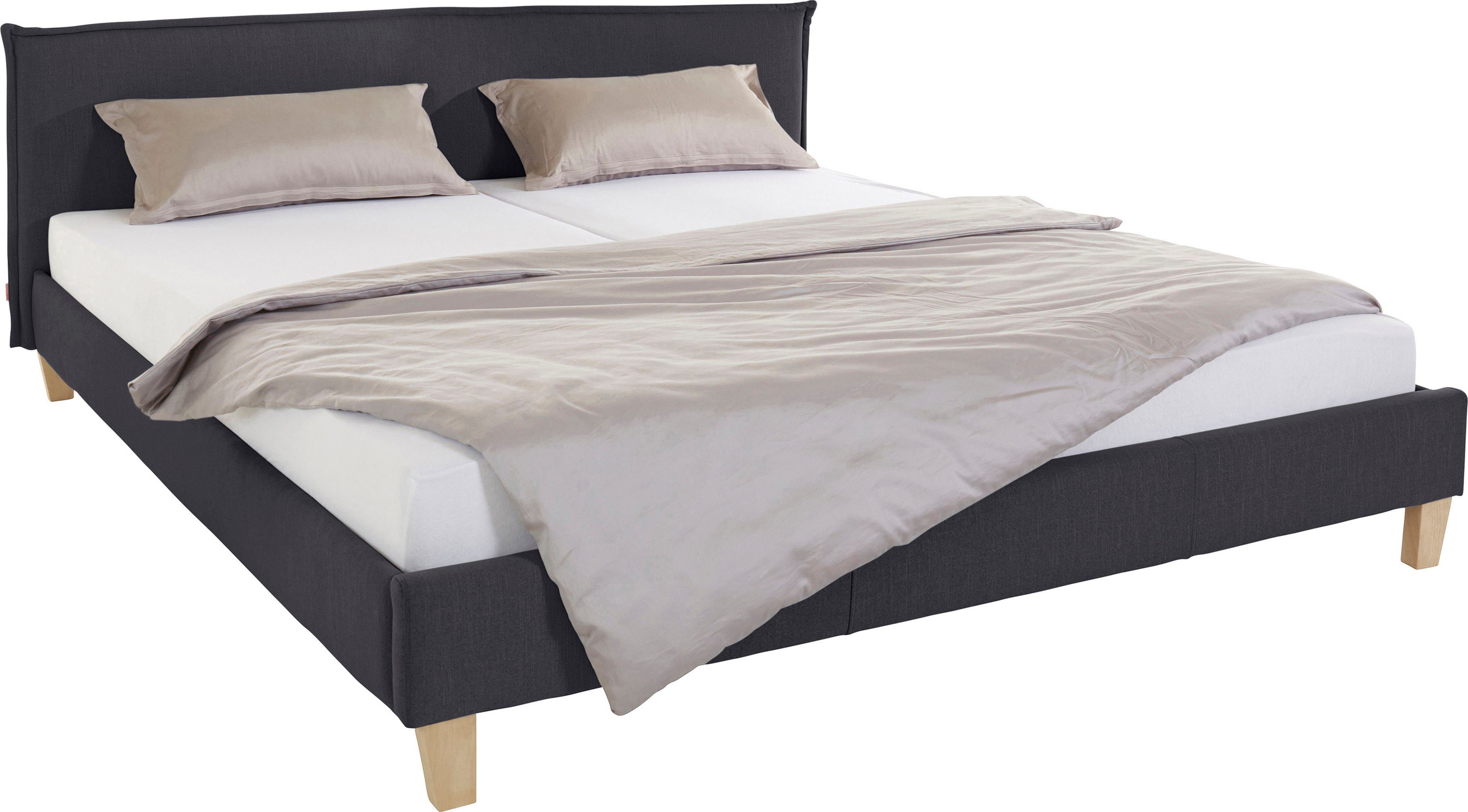 OTTO products Gestoffeerd bed Heddi in 5 breedten: van 90 cm-200 cm, bies bij het hoofdbord, structuurstof