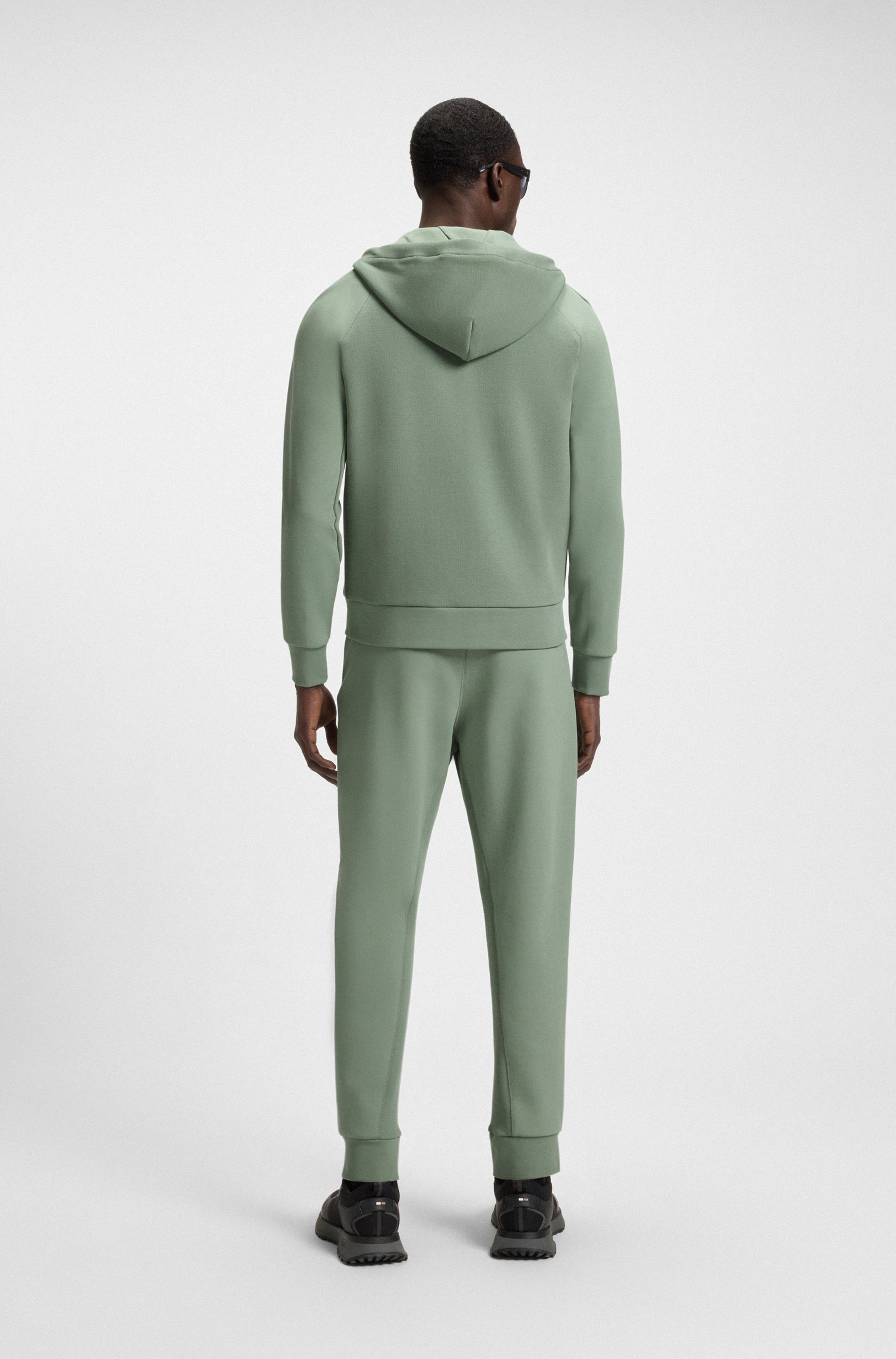 BOSS GREEN Sweatvest Saggy Rib met tonale inzetten